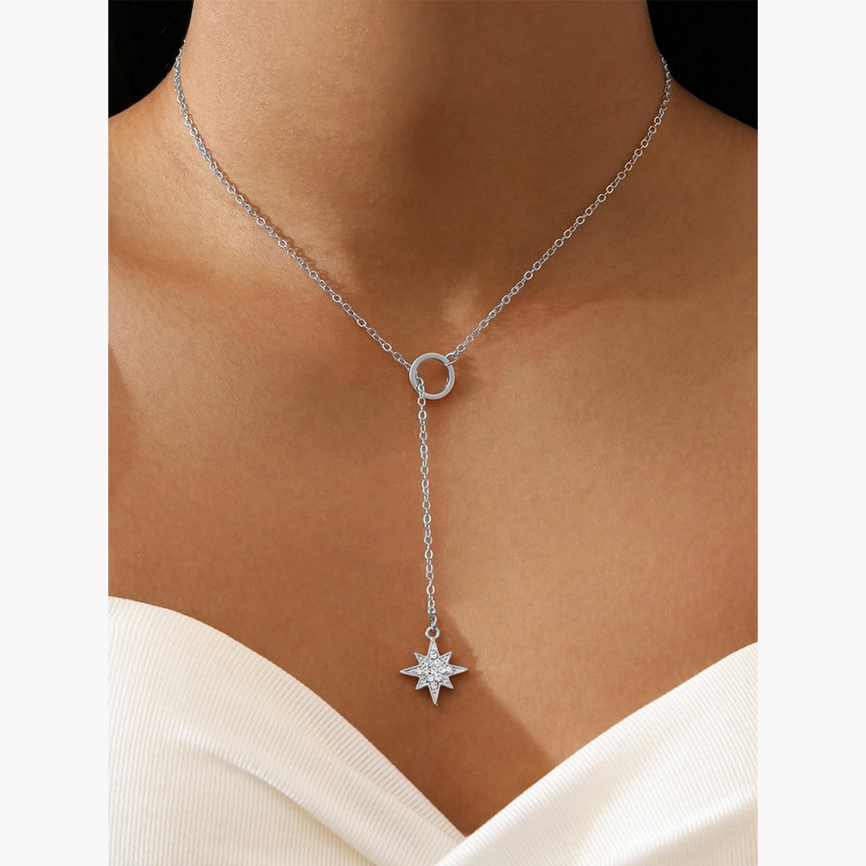 Take Two Women  Star Embellished Drop Necklace-women-watchesandjewellery-jewellery-necklacesandpendants-image-2