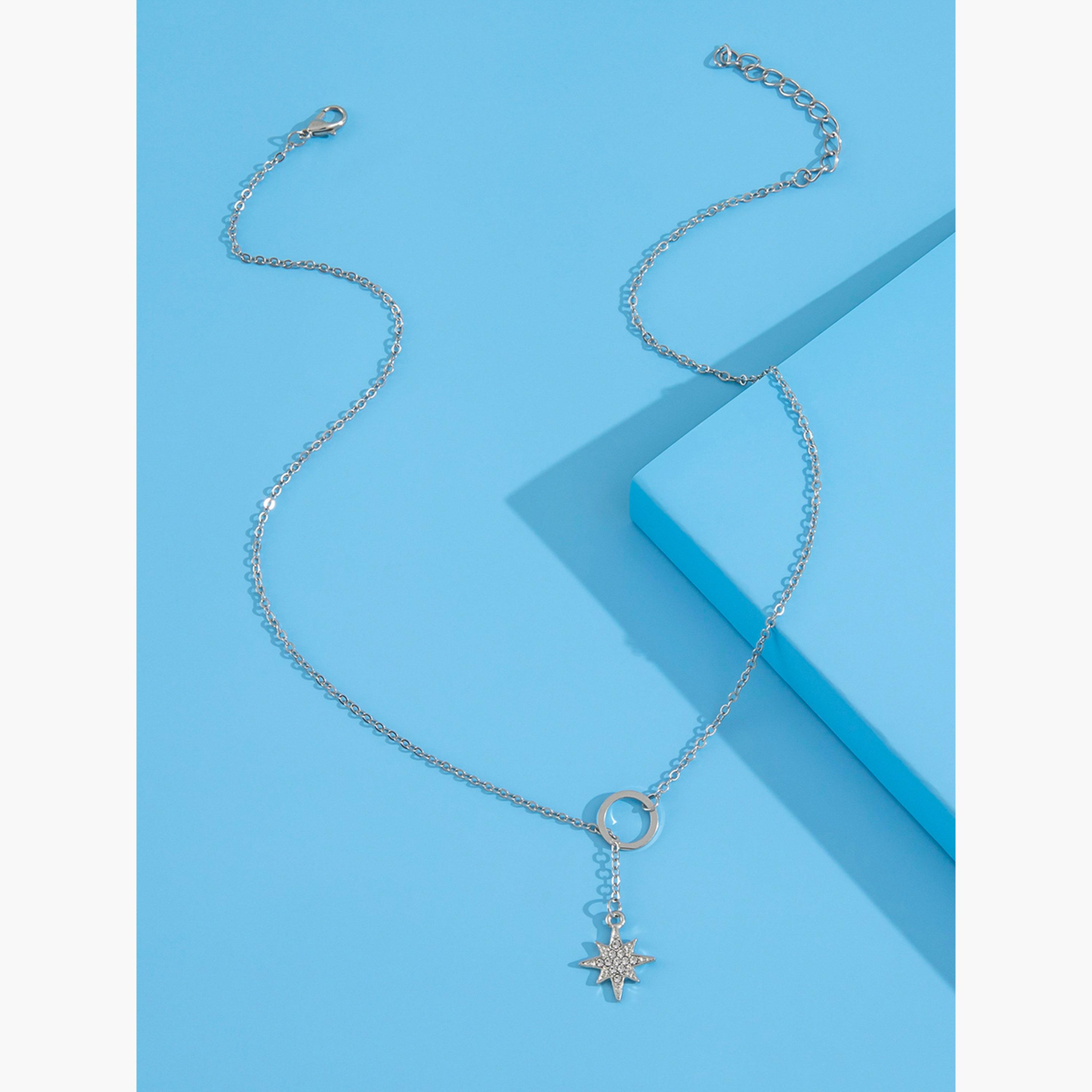 Take Two Women  Star Embellished Drop Necklace-women-watchesandjewellery-jewellery-necklacesandpendants-image-4