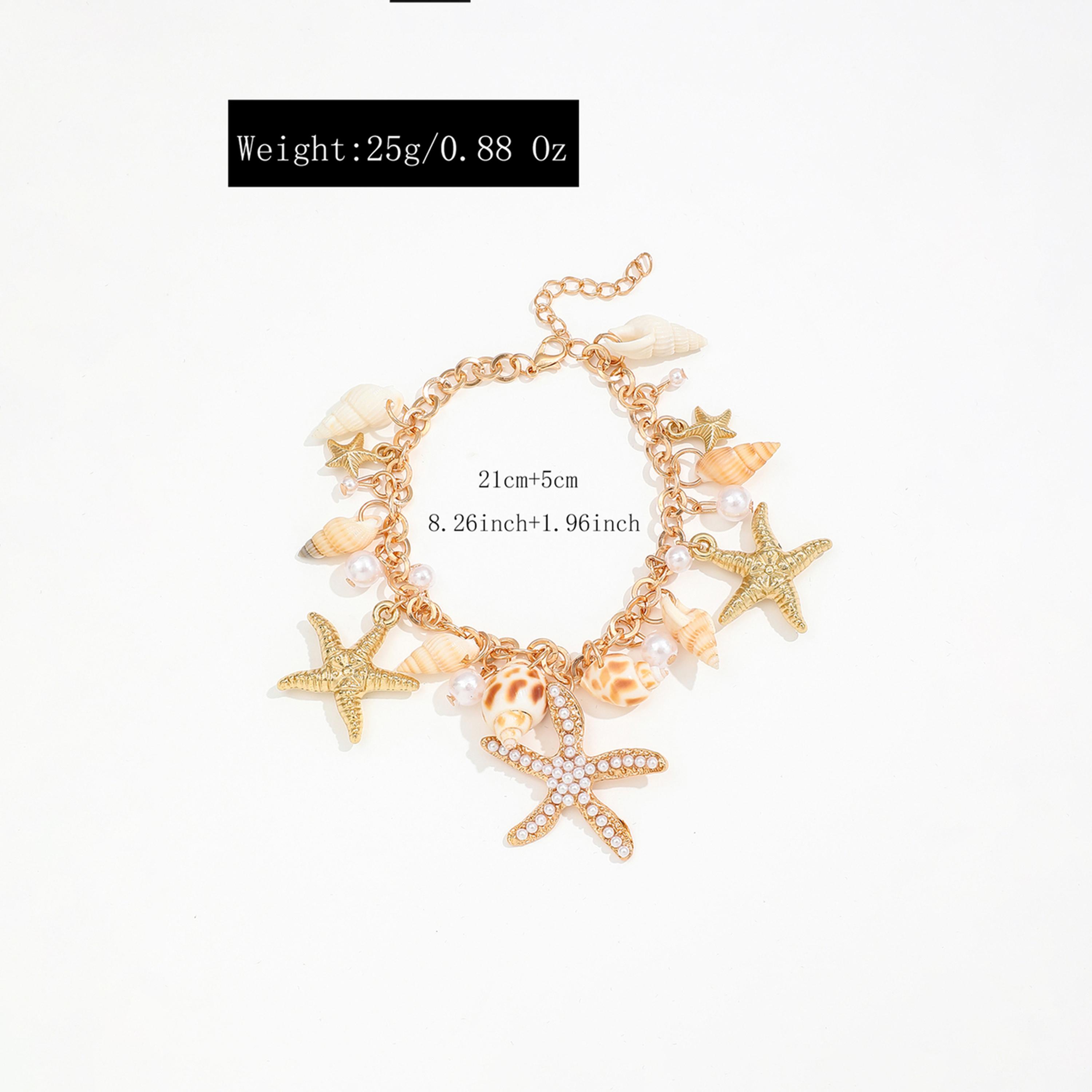 تيك تو - خلخال بتصميم بحري مع لؤلؤ صناعي وديكور صدفي-women-watchesandjewellery-jewellery-banglesandbracelets-image-5