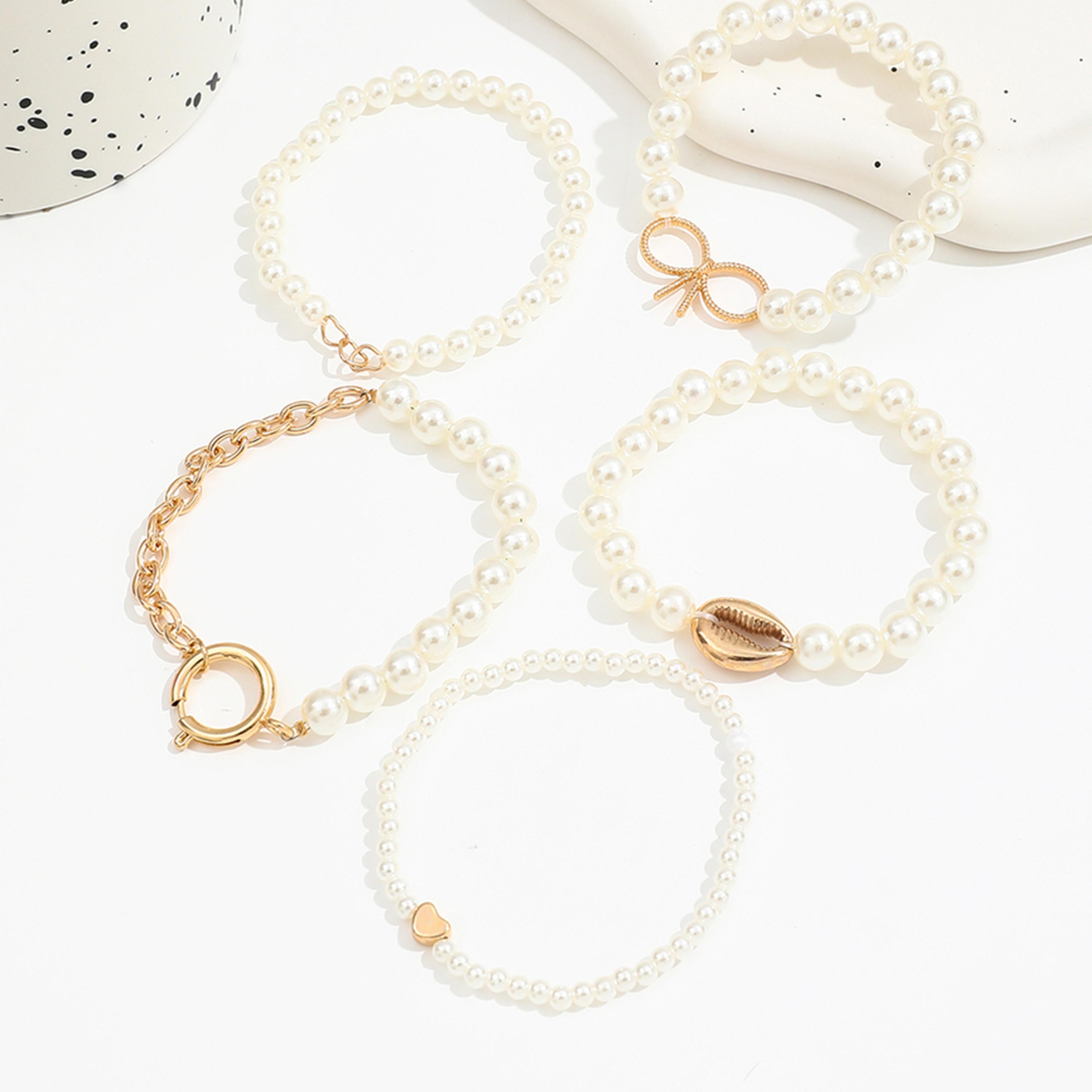 Take Two Set of 5 - Faux Pearl Bracelets-women-watchesandjewellery-jewellery-banglesandbracelets-image-1