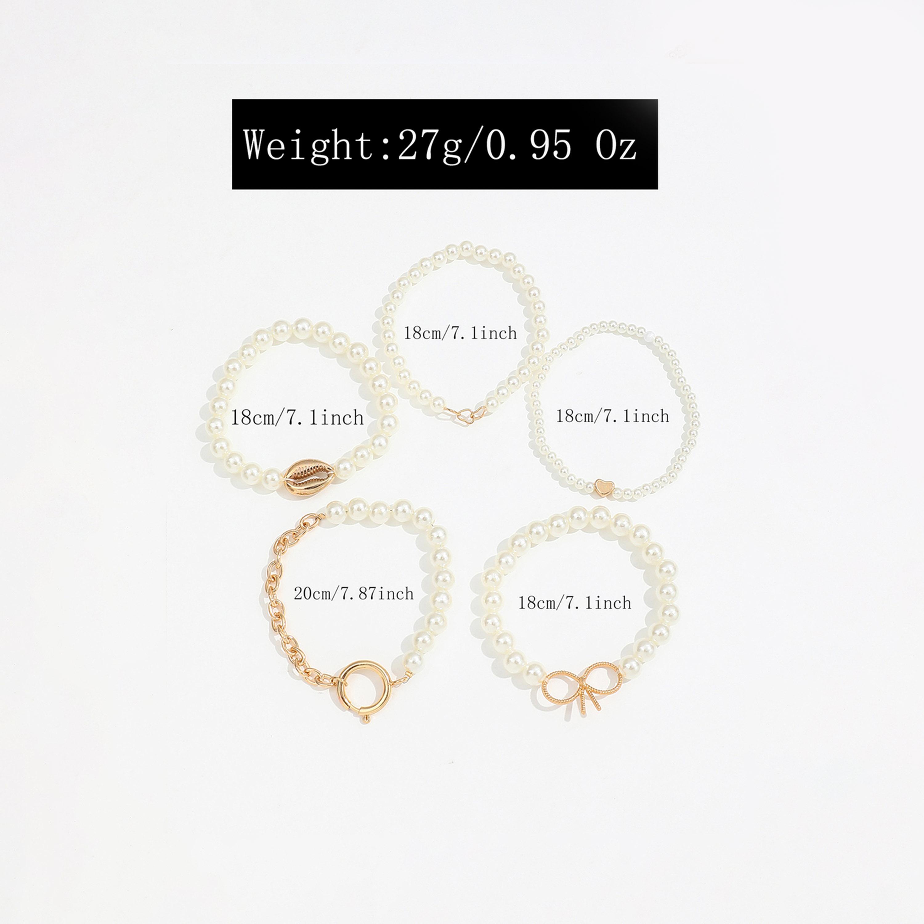 تيك تو - طقم 5 أساور من اللؤلؤ الصناعي-women-watchesandjewellery-jewellery-banglesandbracelets-image-3