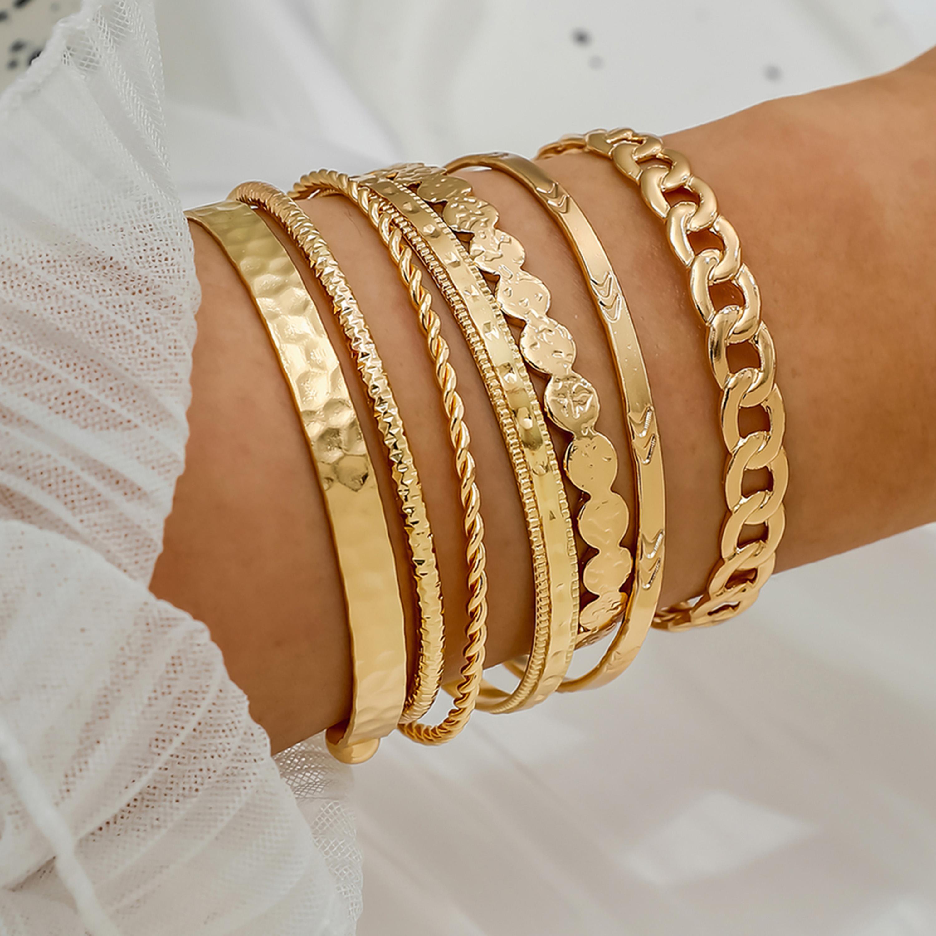 تيك تو - مجموعة من 7 أساور متنوعة-women-watchesandjewellery-jewellery-banglesandbracelets-image-2
