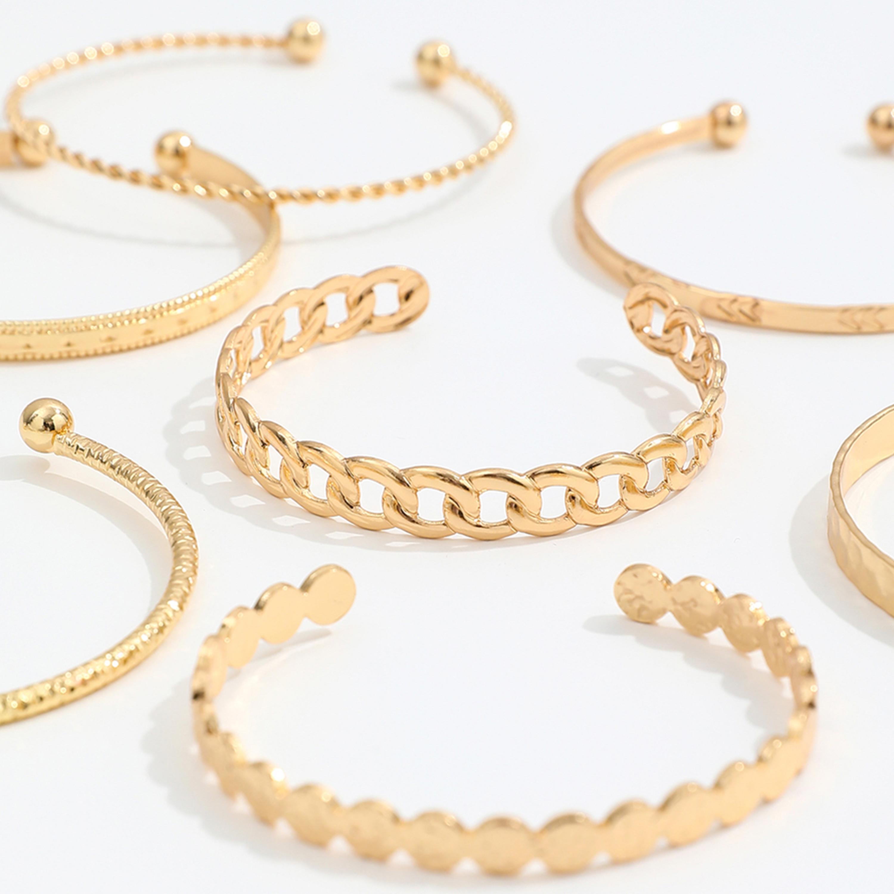 Take Two Women  Set of 7 - Textured Assorted Bracelets-women-watchesandjewellery-jewellery-banglesandbracelets-image-3