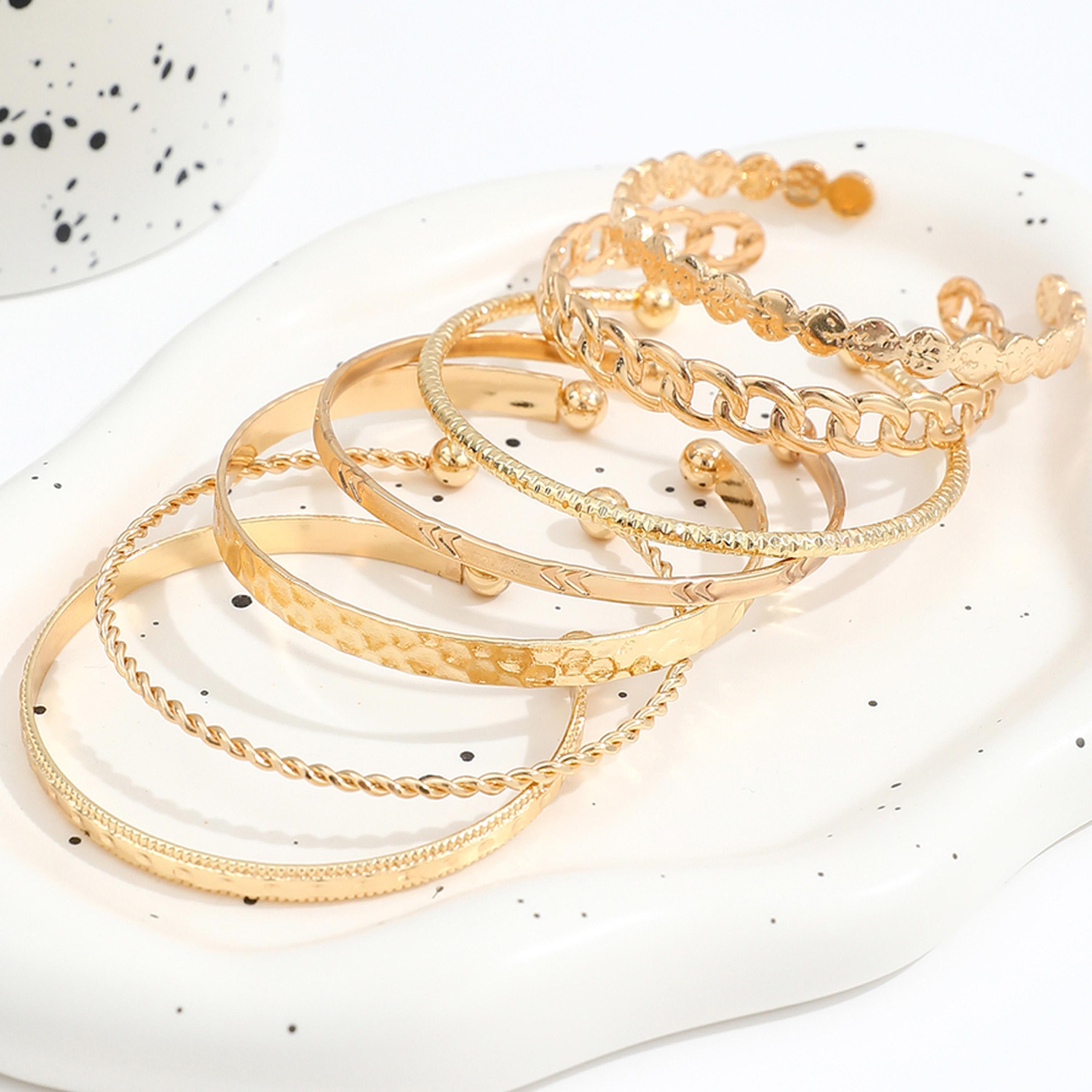 Take Two Women  Set of 7 - Textured Assorted Bracelets-women-watchesandjewellery-jewellery-banglesandbracelets-image-6