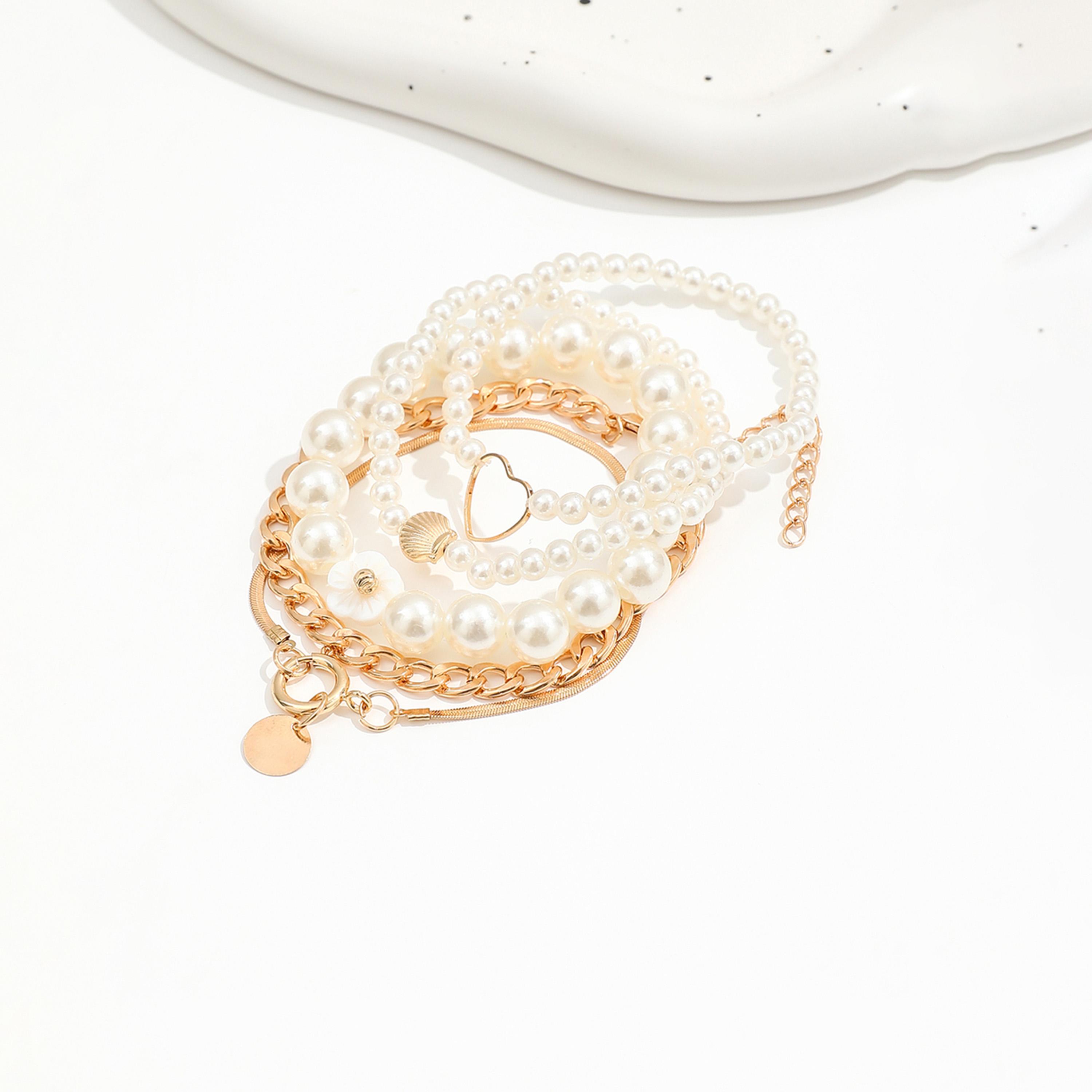 Take Two Women  Set of 5 - Faux Pearl Decor Bracelets-women-watchesandjewellery-jewellery-banglesandbracelets-image-4