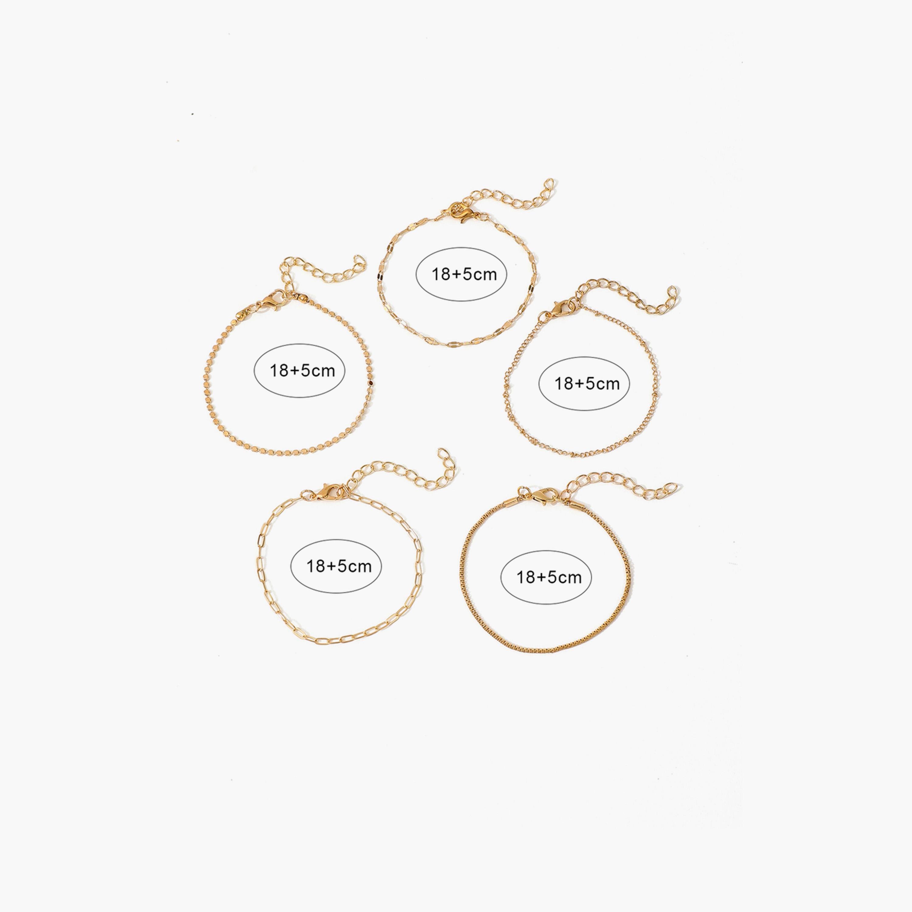 تيك تو - مجموعة من 5 أساور متنوعة-women-watchesandjewellery-jewellery-banglesandbracelets-image-4