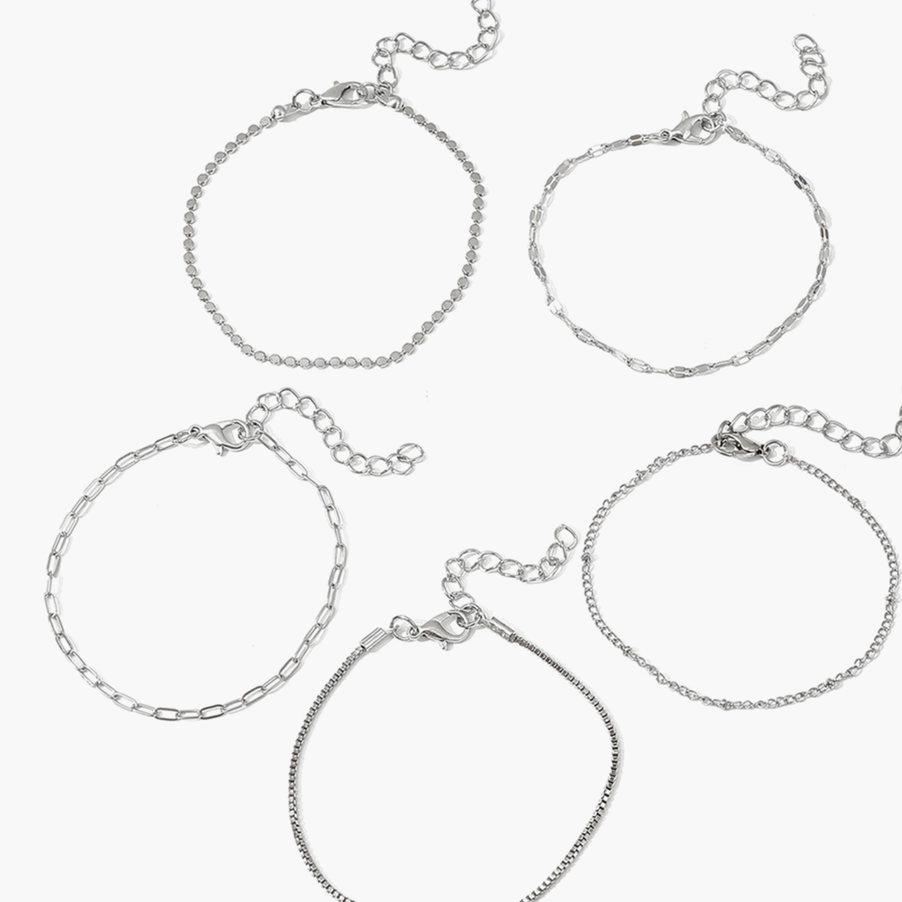 Take Two Women  Set of 5 - Assorted Link Bracelets-women-watchesandjewellery-jewellery-banglesandbracelets-image-3
