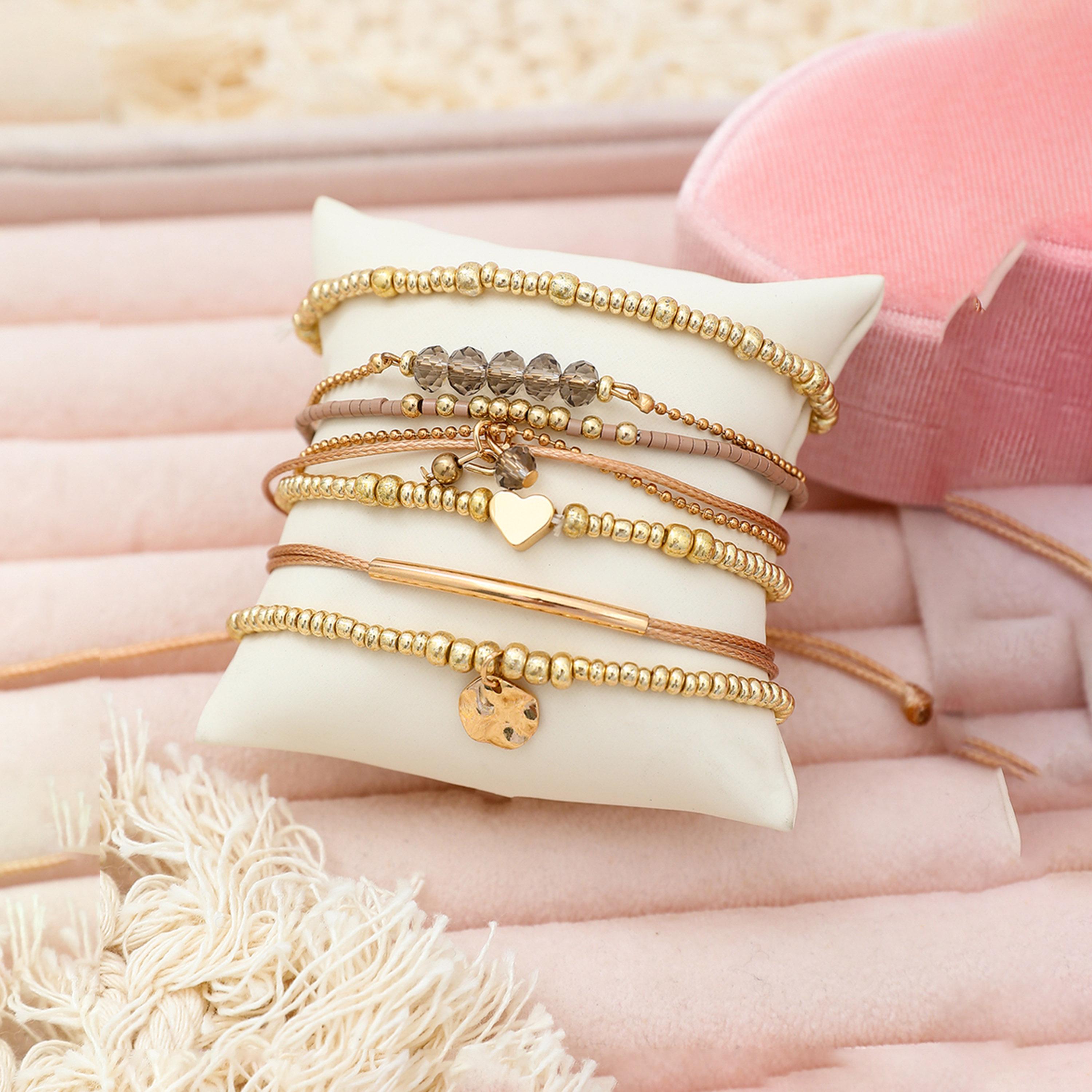 تيك تو - مجموعة من 7 أساور متنوعة من الخرز-women-watchesandjewellery-jewellery-banglesandbracelets-image-3