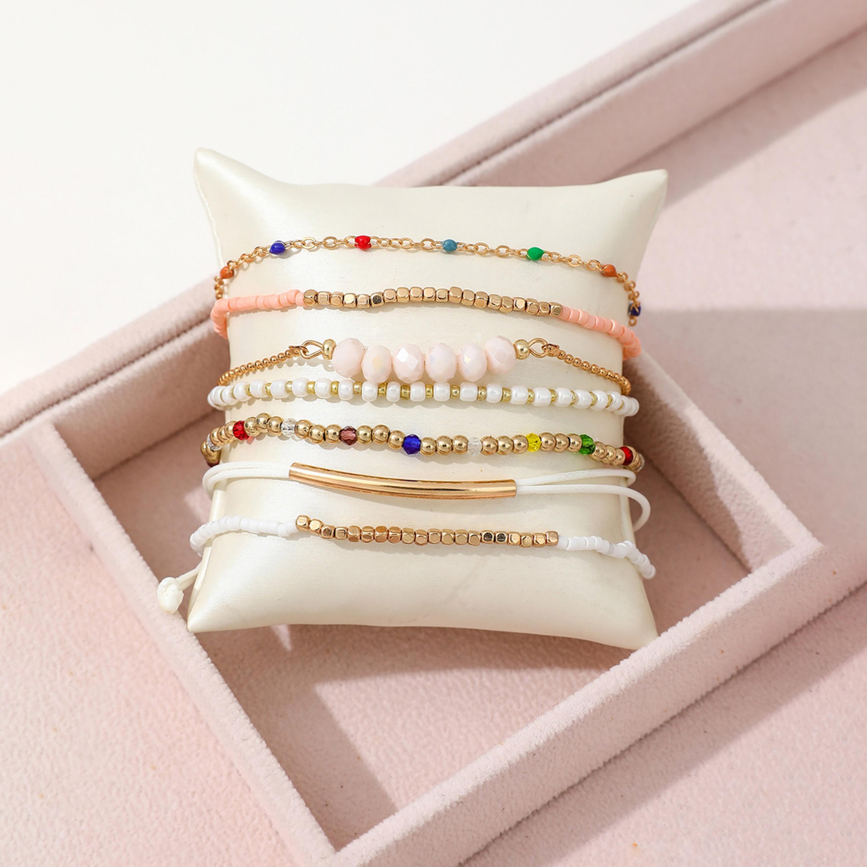 تيك تو - مجموعة من 7 أساور متنوعة من الخرز-women-watchesandjewellery-jewellery-banglesandbracelets-image-4