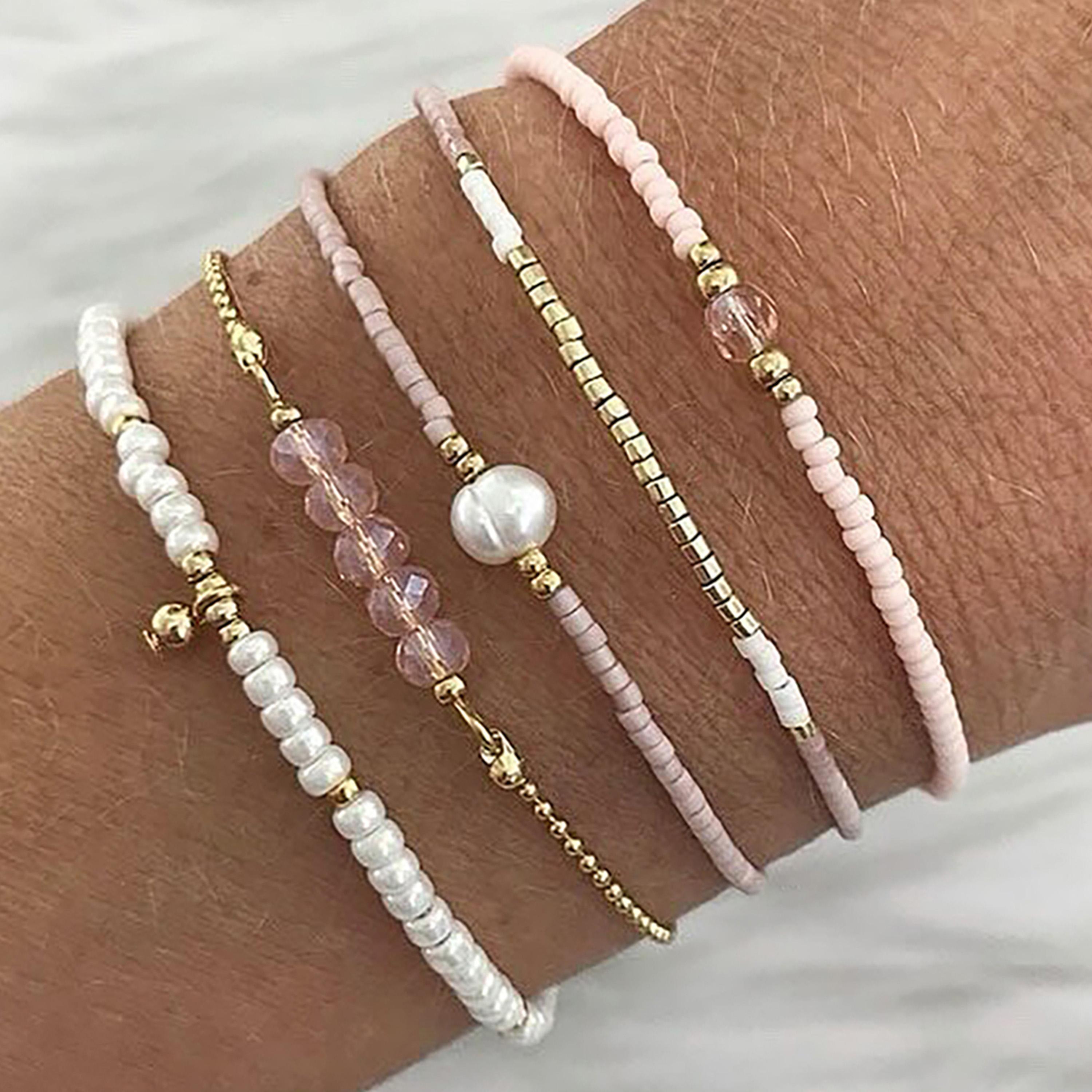 تيك تو - مجموعة من 5 أساور متنوعة من الخرز-women-watchesandjewellery-jewellery-banglesandbracelets-image-2