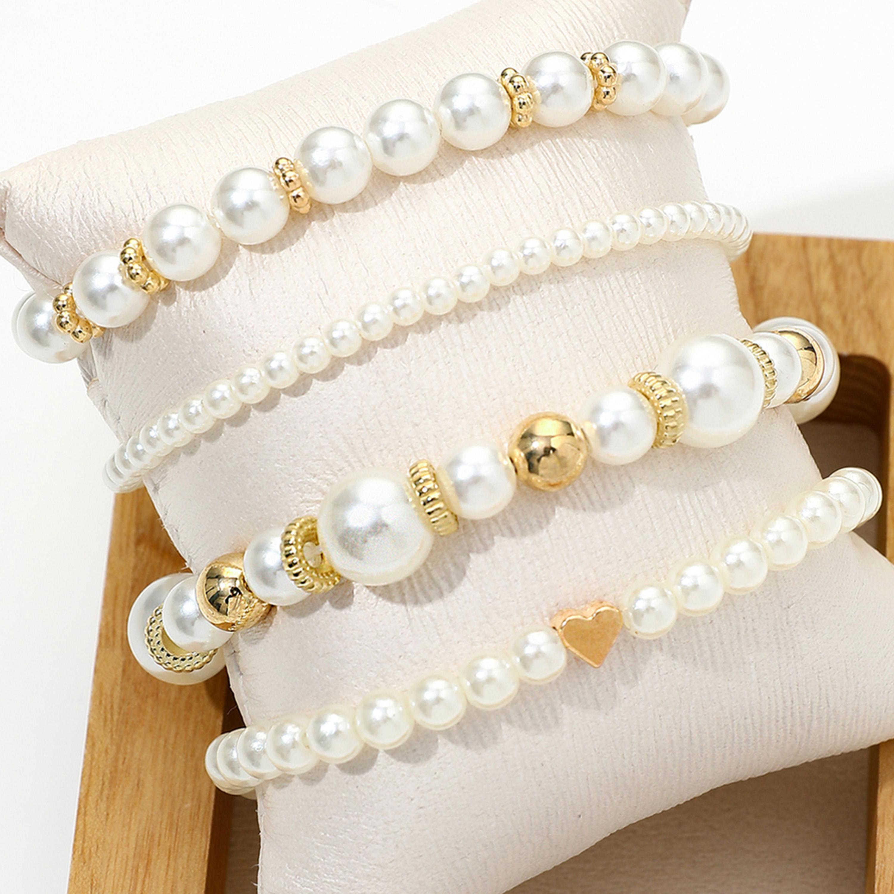 تيك تو - مجموعة من 5 أساور من اللؤلؤ الصناعي-women-watchesandjewellery-jewellery-banglesandbracelets-image-4
