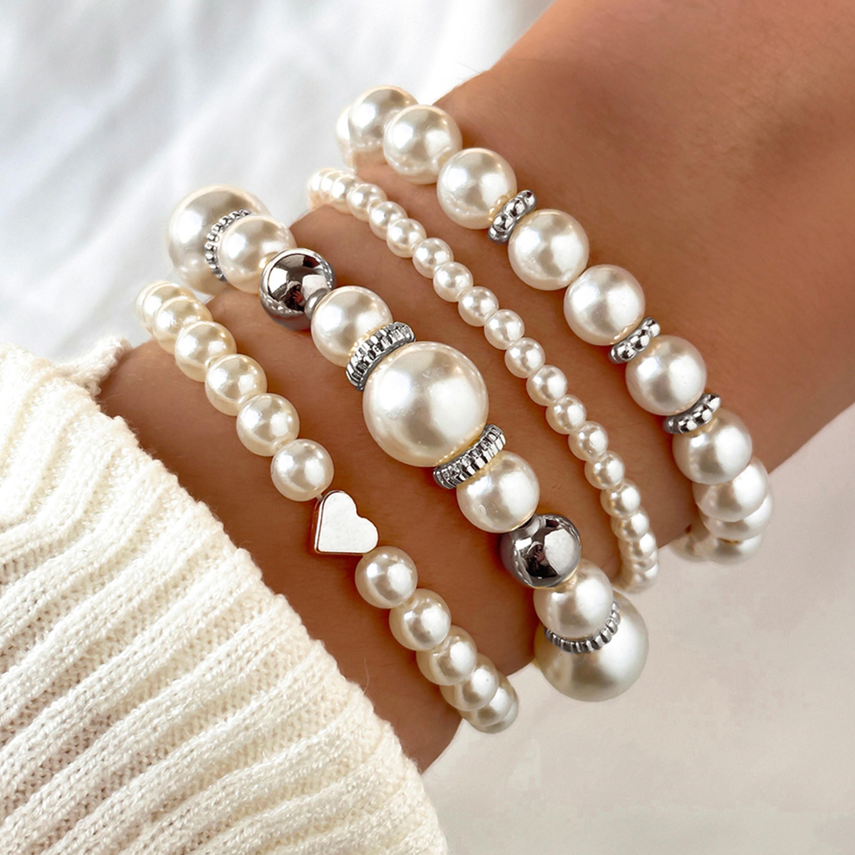 Take Two Women  Set of 5 - Faux Pearl Bracelets-women-watchesandjewellery-jewellery-banglesandbracelets-image-2