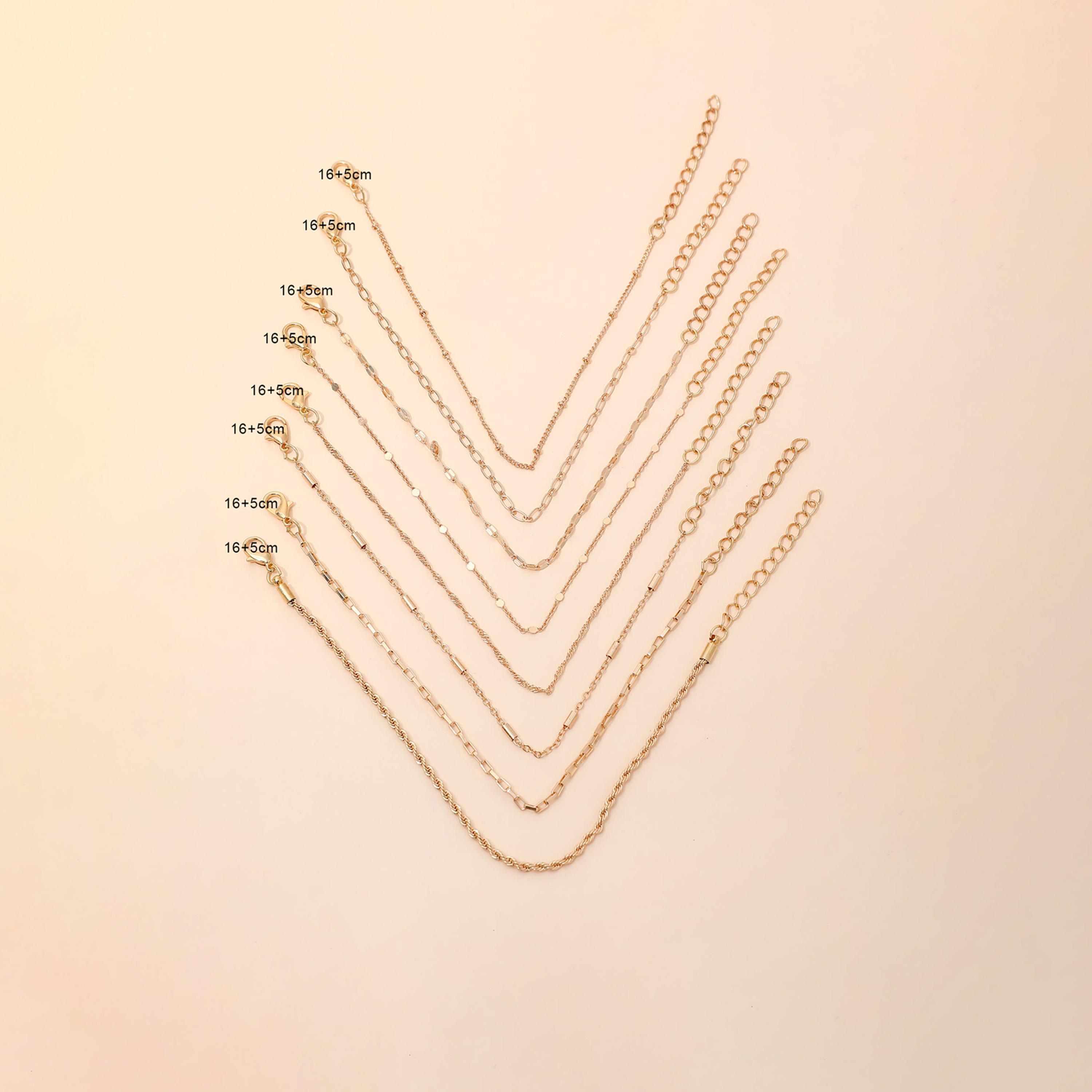 Take Two Women  Set of 8 - Gold Chain Bracelets-women-watchesandjewellery-jewellery-banglesandbracelets-image-3