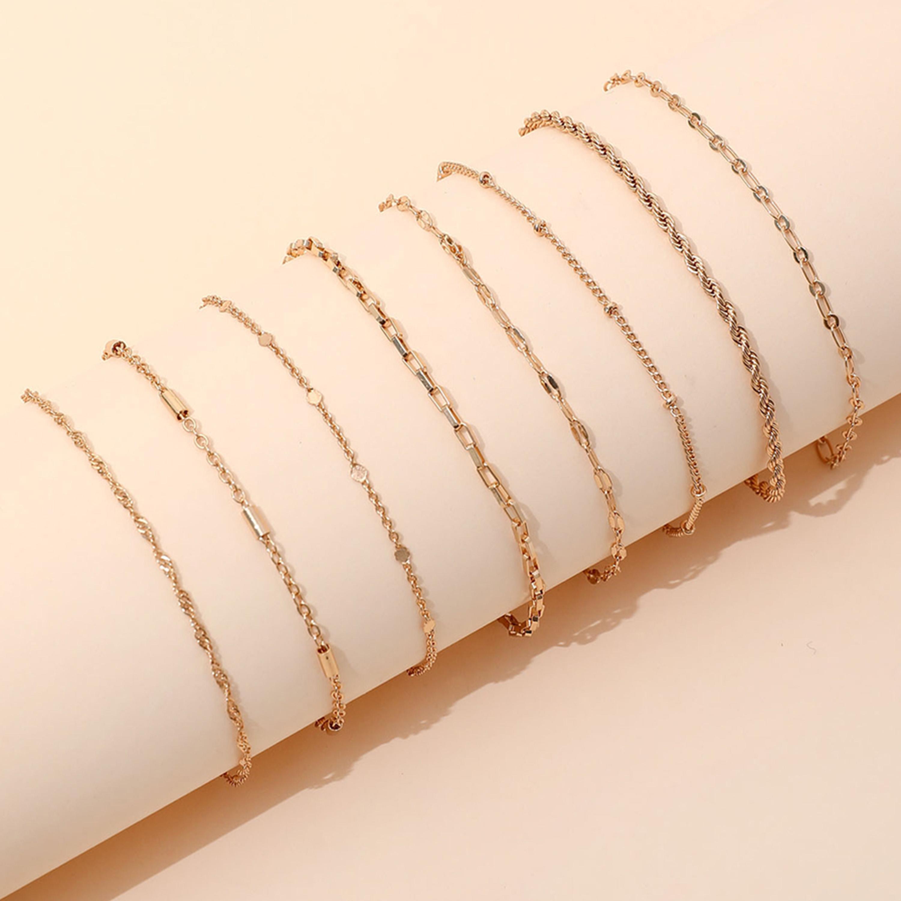 Take Two Women  Set of 8 - Gold Chain Bracelets-women-watchesandjewellery-jewellery-banglesandbracelets-image-6