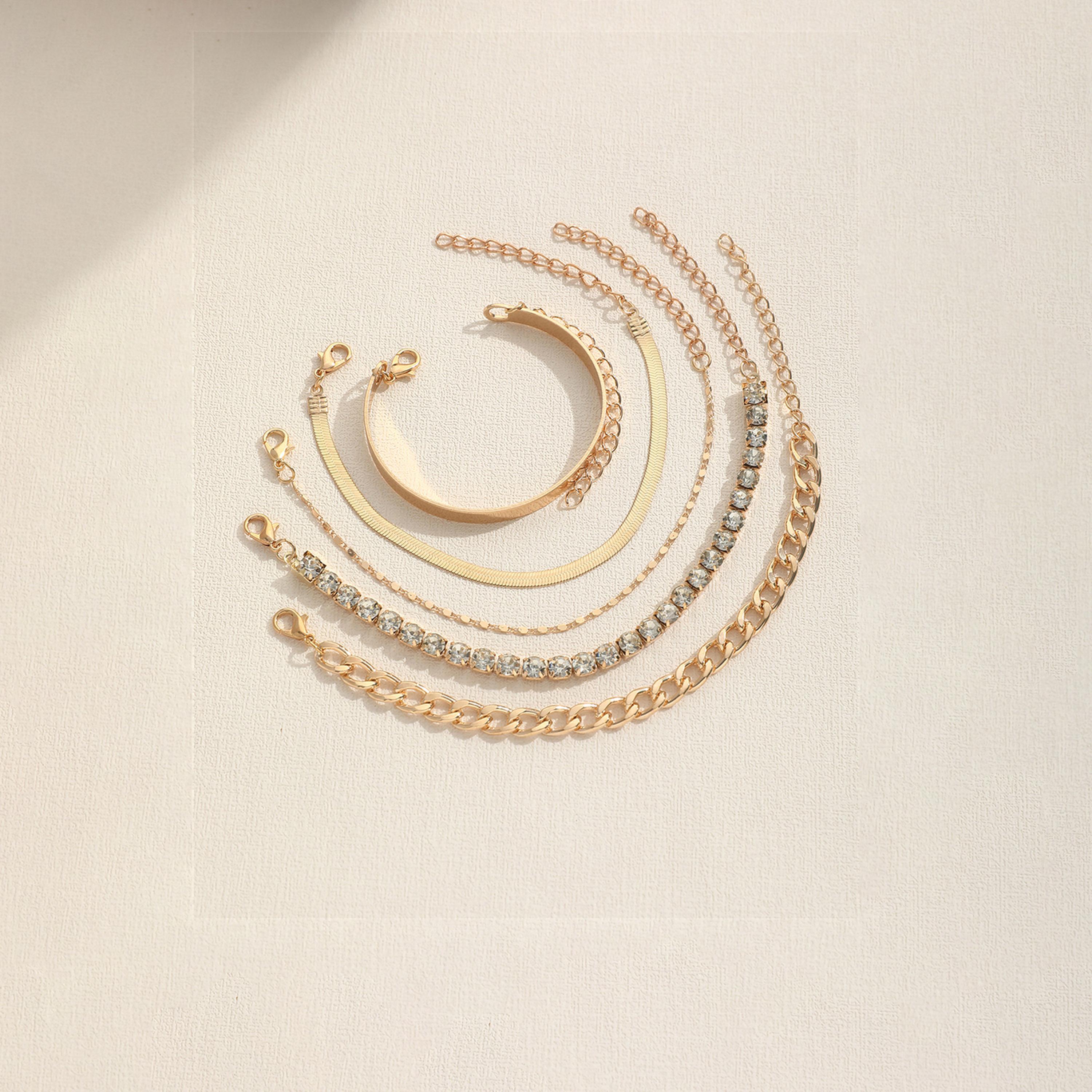 تيك تو - مجموعة من 5 أساور كاجوال-women-watchesandjewellery-jewellery-banglesandbracelets-image-1