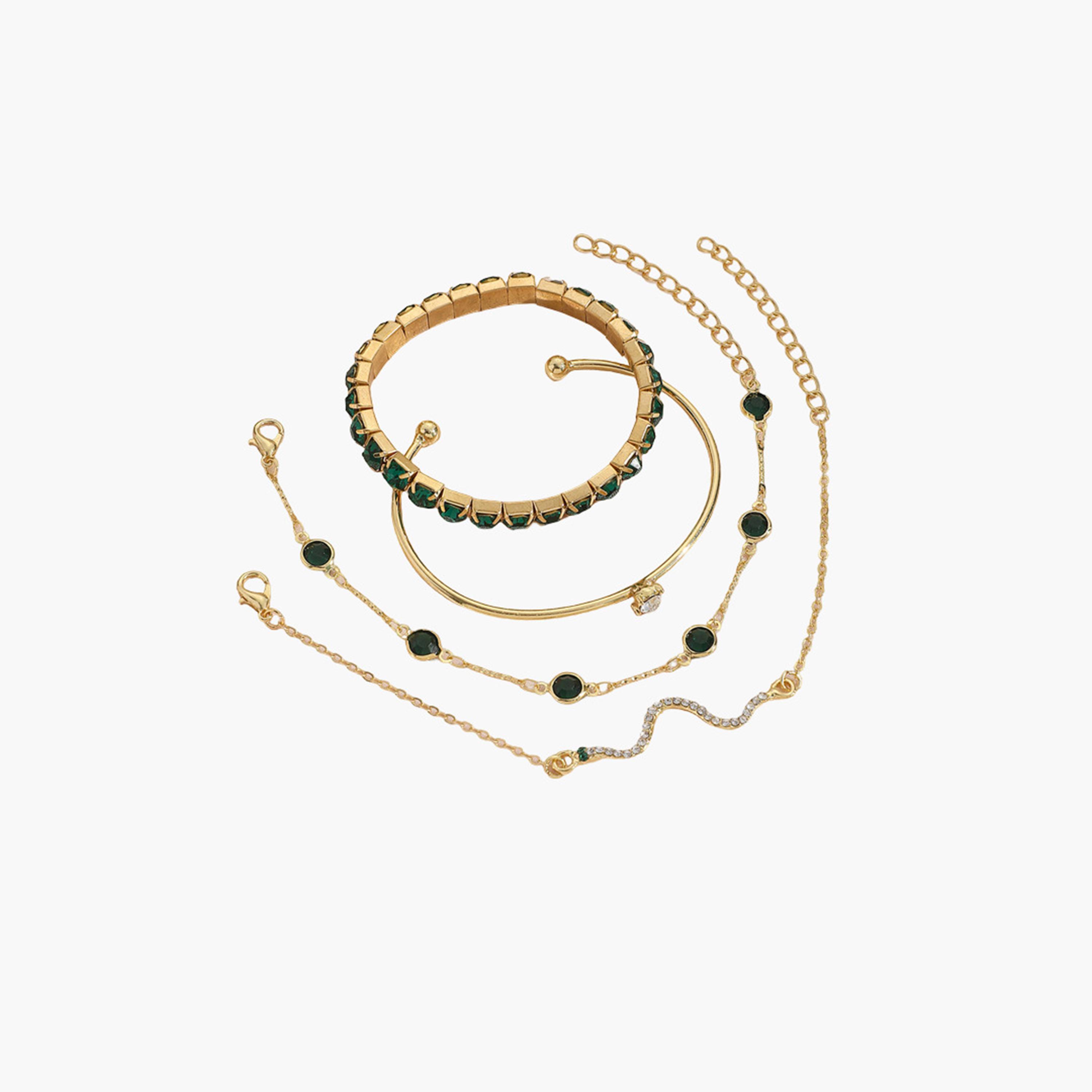 تيك تو - مجموعة من 4 أساور مزخرفة-women-watchesandjewellery-jewellery-banglesandbracelets-image-1