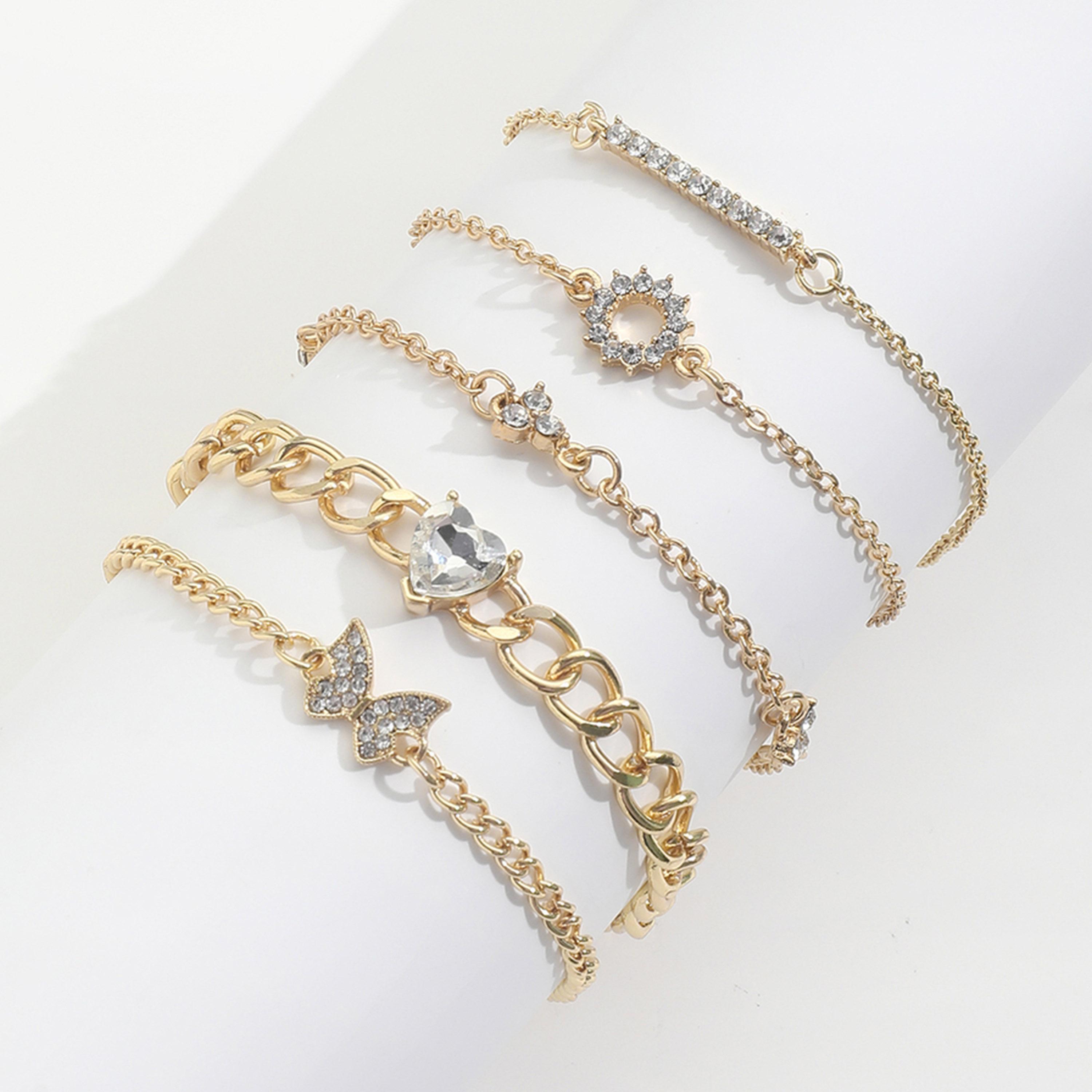 Take Two Women  Set of 5 - Chain Rhinestones Decor Bracelets-women-watchesandjewellery-jewellery-banglesandbracelets-image-4
