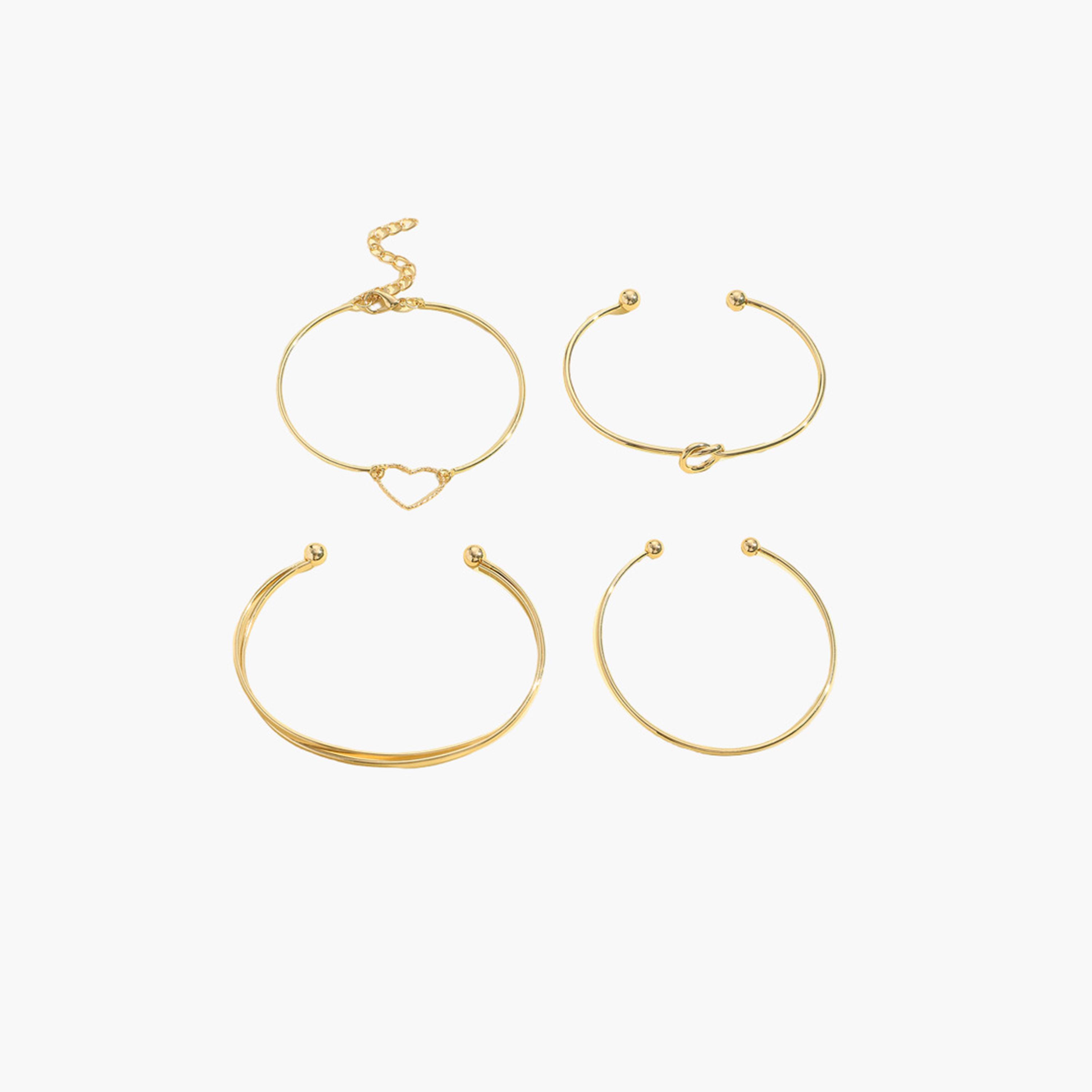 تيك تو - مجموعة من 4 أساور متنوعة-women-watchesandjewellery-jewellery-banglesandbracelets-image-1