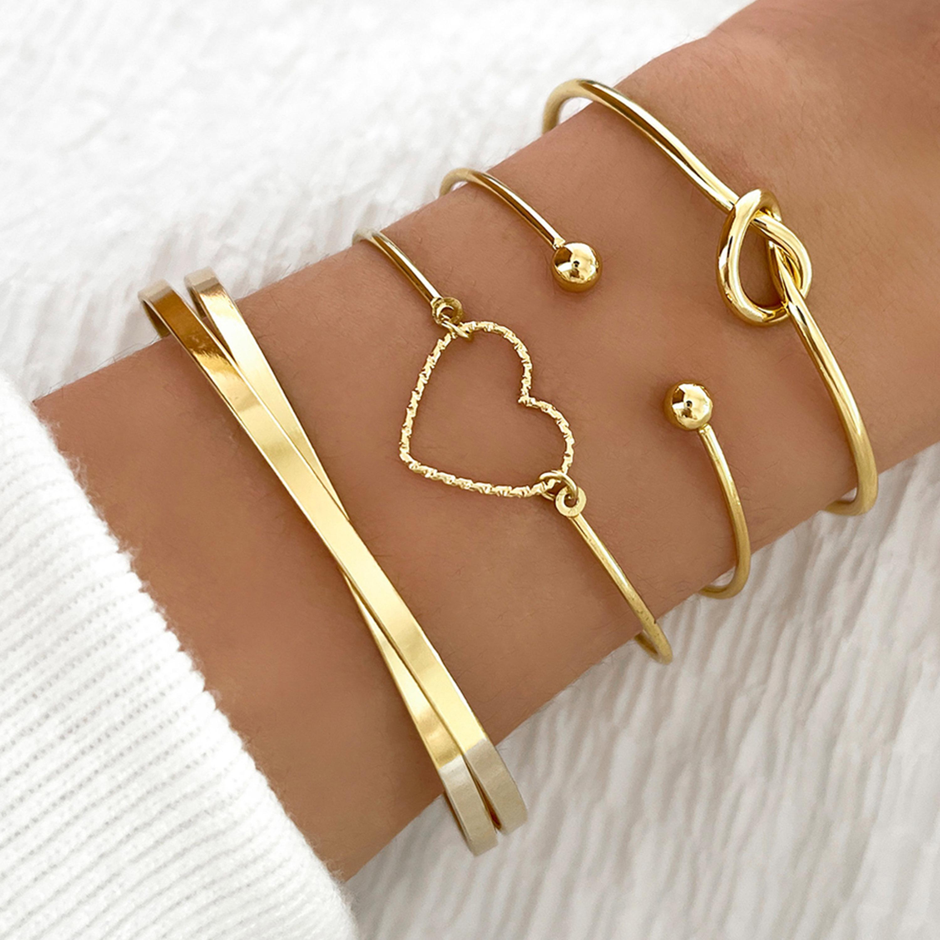 تيك تو - مجموعة من 4 أساور متنوعة-women-watchesandjewellery-jewellery-banglesandbracelets-image-2
