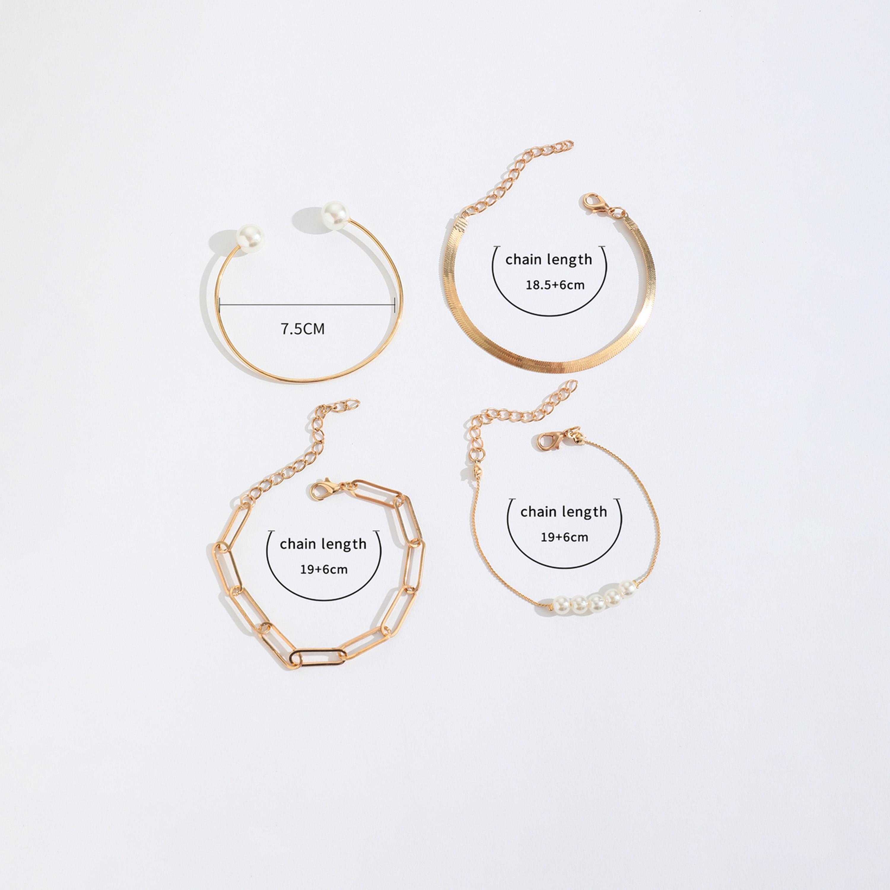 تيك تو - مجموعة من 4 أساور مزينة باللؤلؤ الصناعي-women-watchesandjewellery-jewellery-banglesandbracelets-image-6