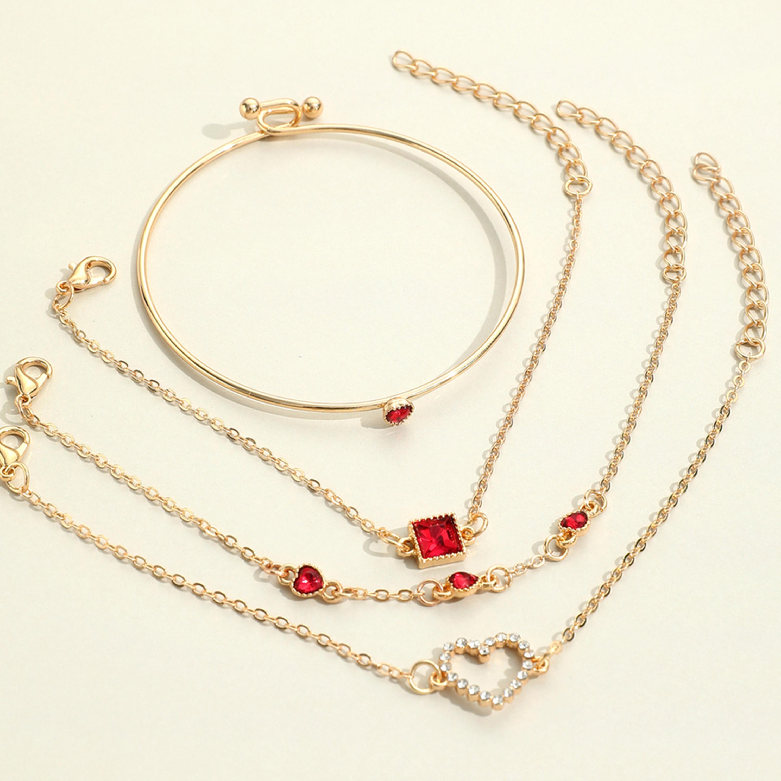Take Two Women  Set of 4 - Rhinestones Heart Decor Bracelet-women-watchesandjewellery-jewellery-banglesandbracelets-image-5