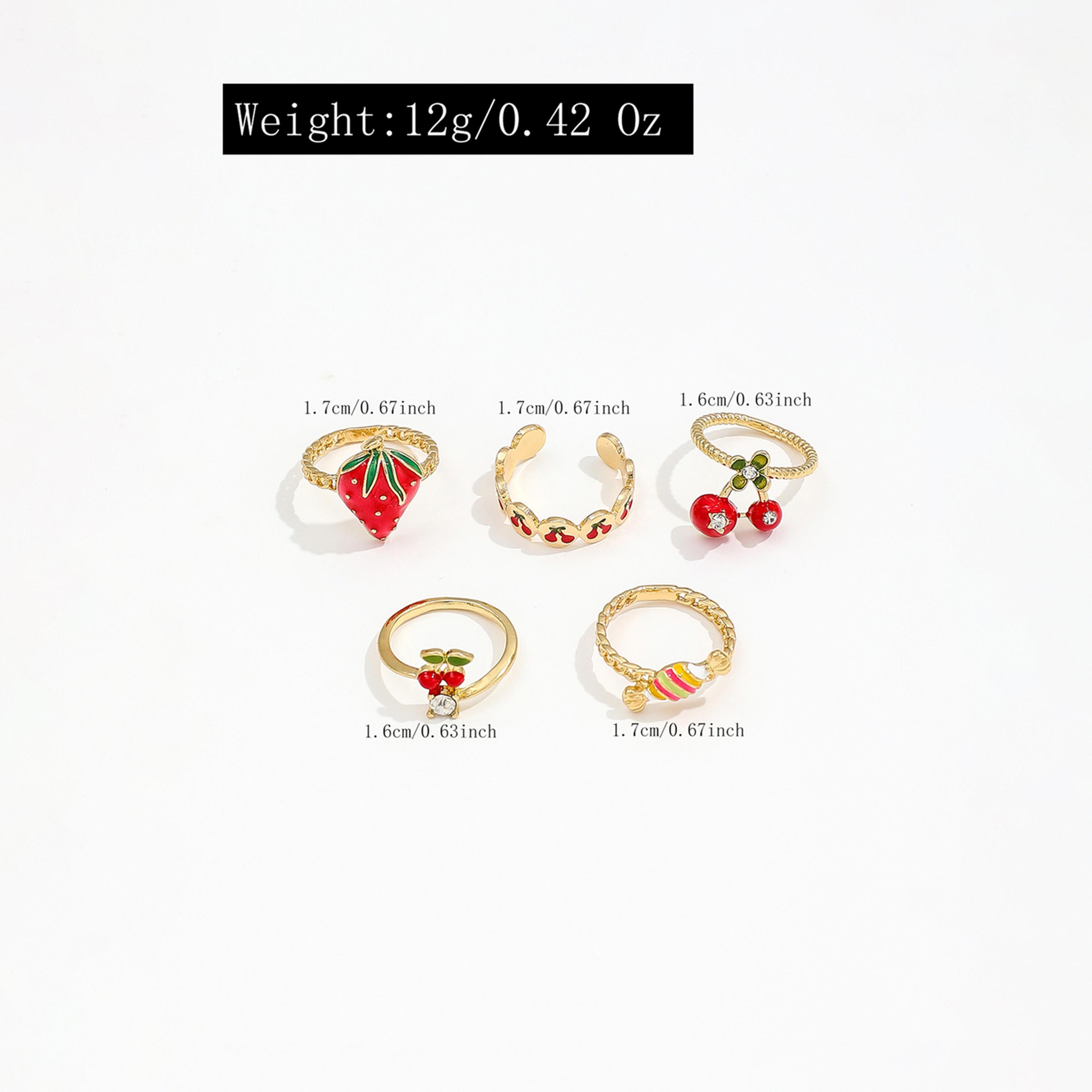 Take Two Women  Set of 5 - Fruit Decor Rings-women-watchesandjewellery-jewellery-rings-image-4