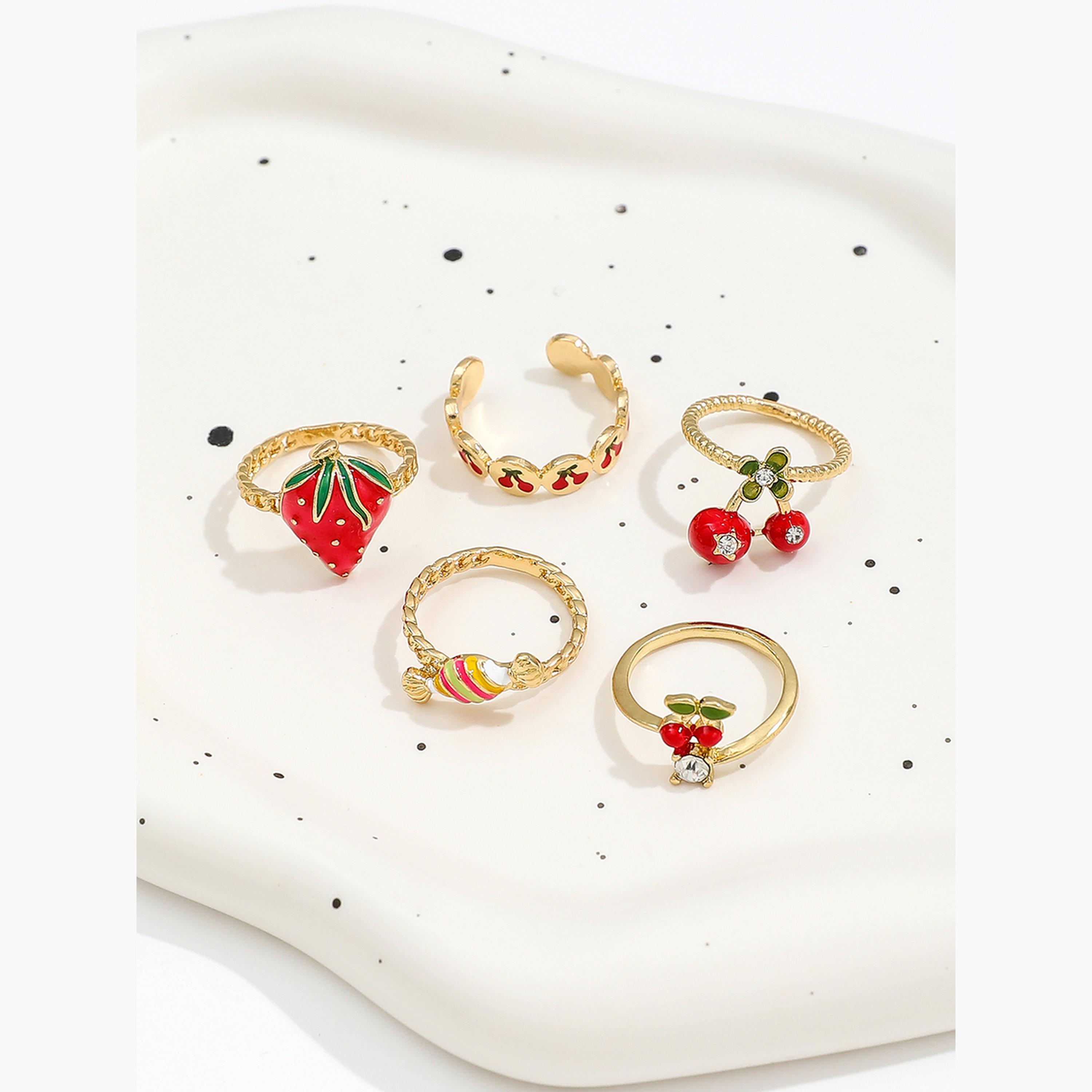 Take Two Women  Set of 5 - Fruit Decor Rings-women-watchesandjewellery-jewellery-rings-image-5