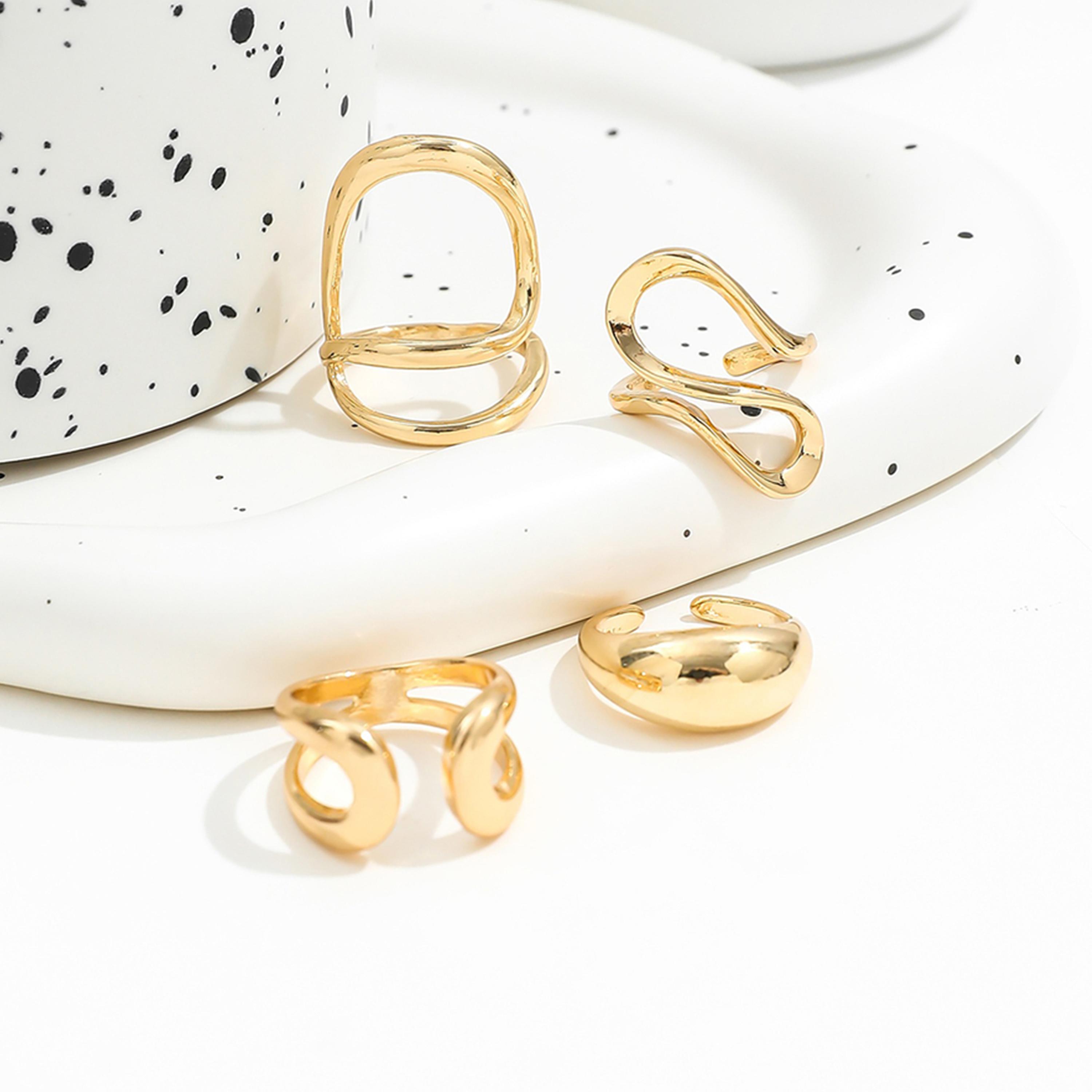 Take Two Set of 4 - Gold Tone Wrap Statement Rings-women-watchesandjewellery-jewellery-rings-image-1