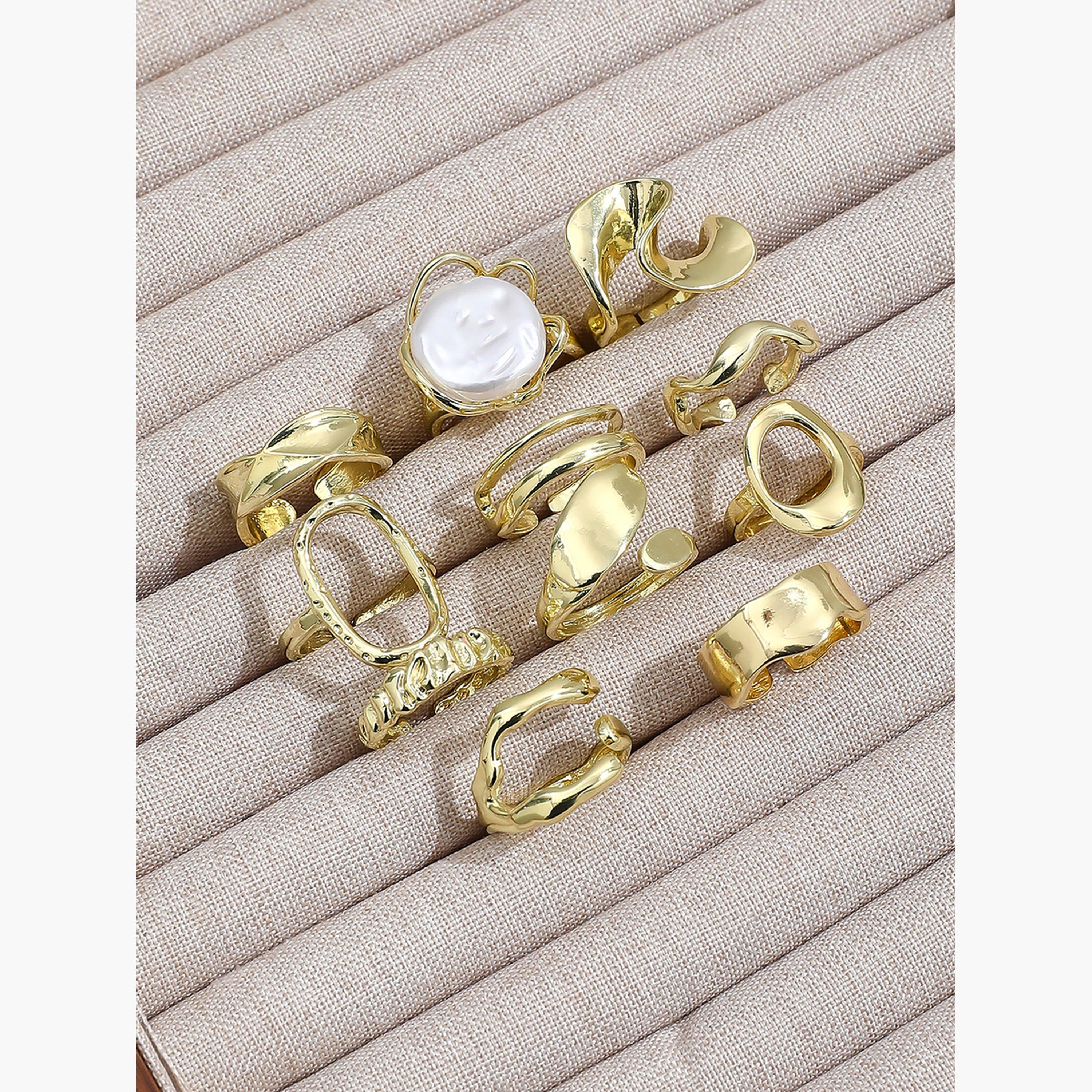 Take Two Women  Set of 11 - Faux Pearl Decor Cuff Rings-women-watchesandjewellery-jewellery-rings-image-3