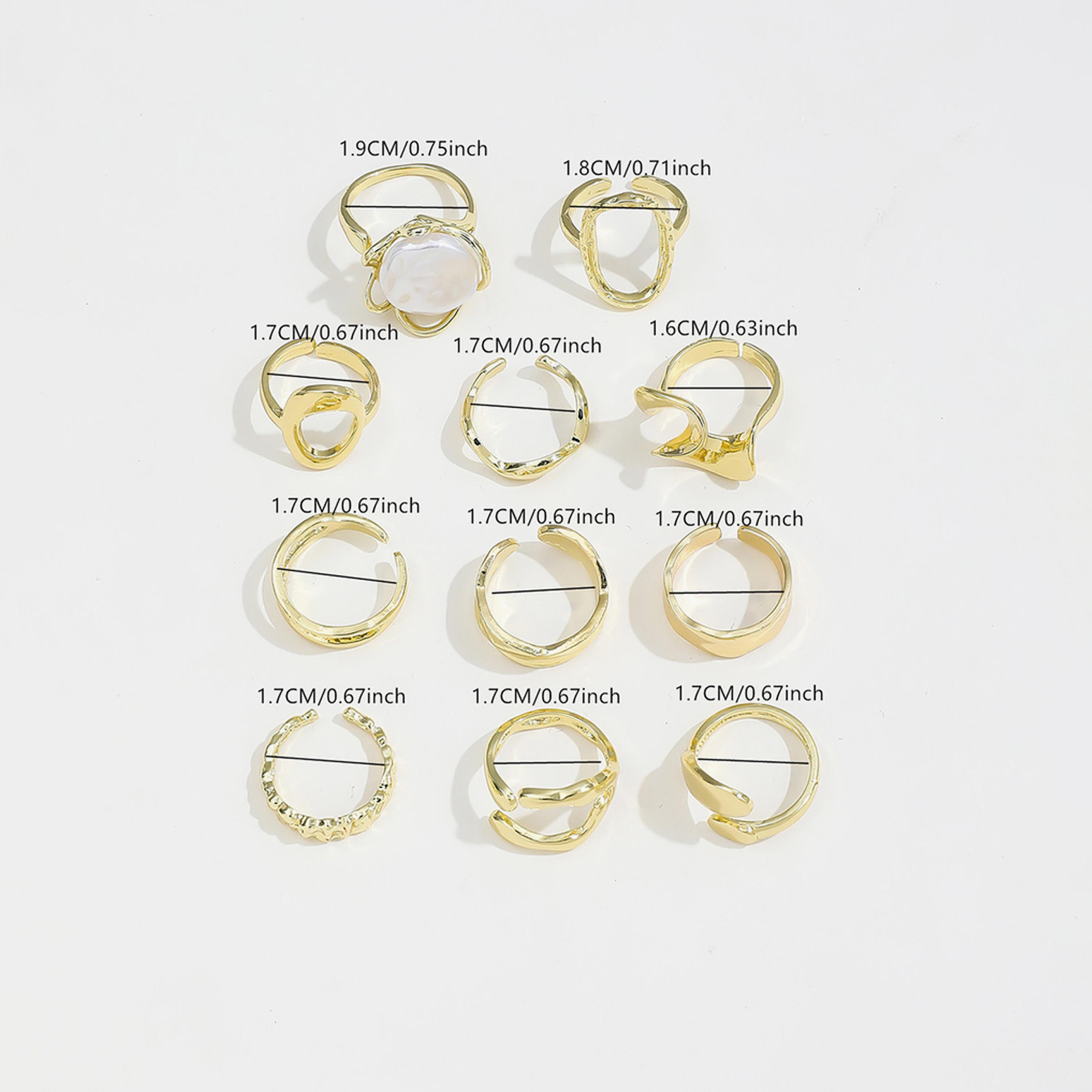 تيك تو - مجموعة من 11 خاتمًا مزخرفًا باللؤلؤ الصناعي-women-watchesandjewellery-jewellery-rings-image-4