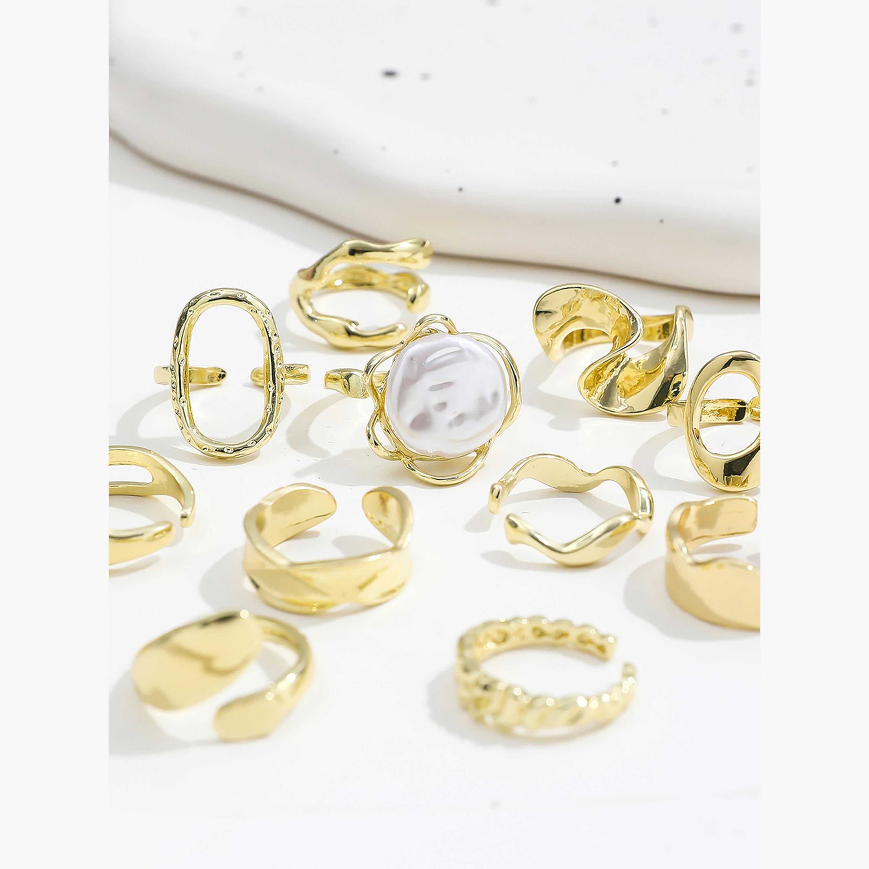 Take Two Women  Set of 11 - Faux Pearl Decor Cuff Rings-women-watchesandjewellery-jewellery-rings-image-6