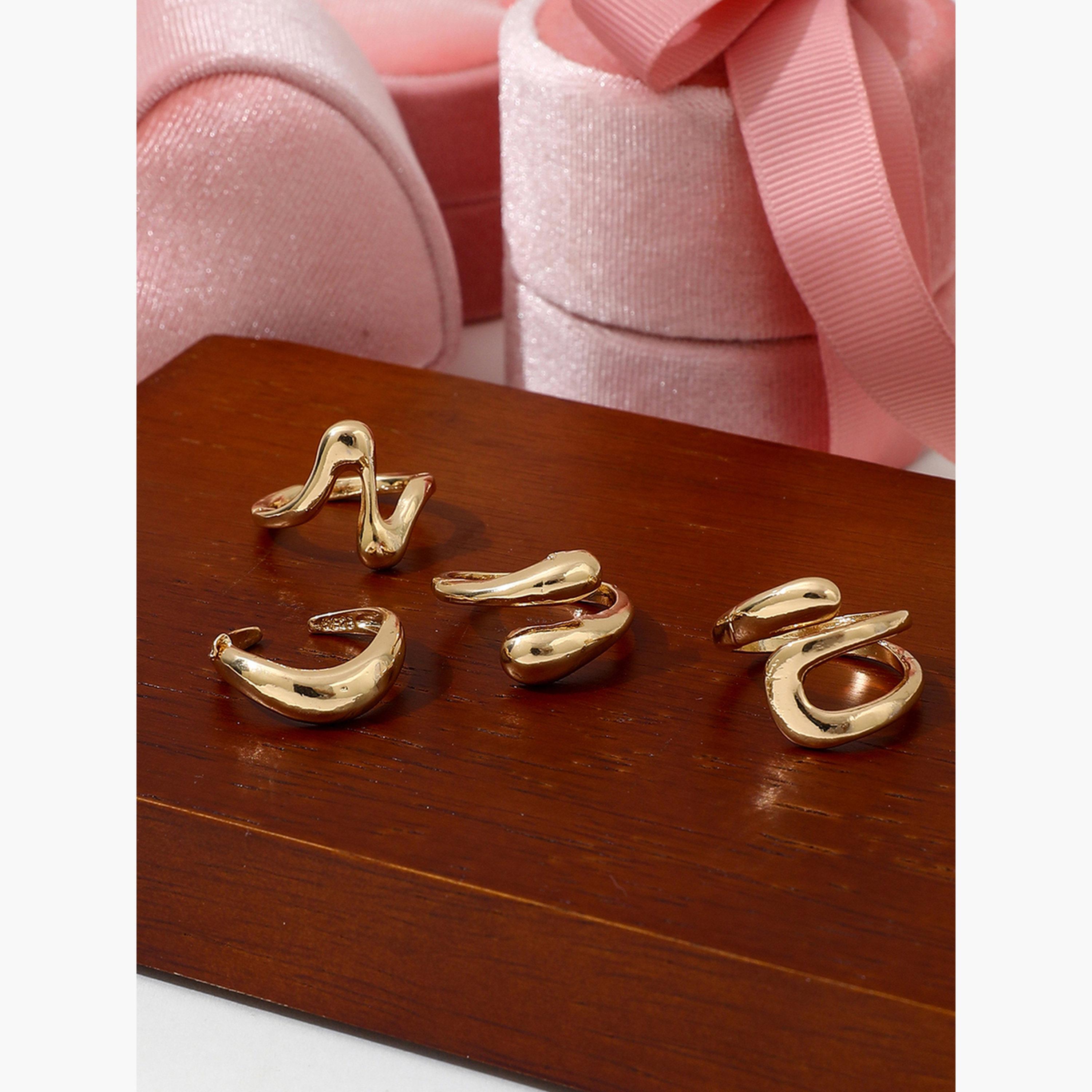 Take Two Women  Set of 4 - Gold Tone Statement Rings-women-watchesandjewellery-jewellery-rings-image-4