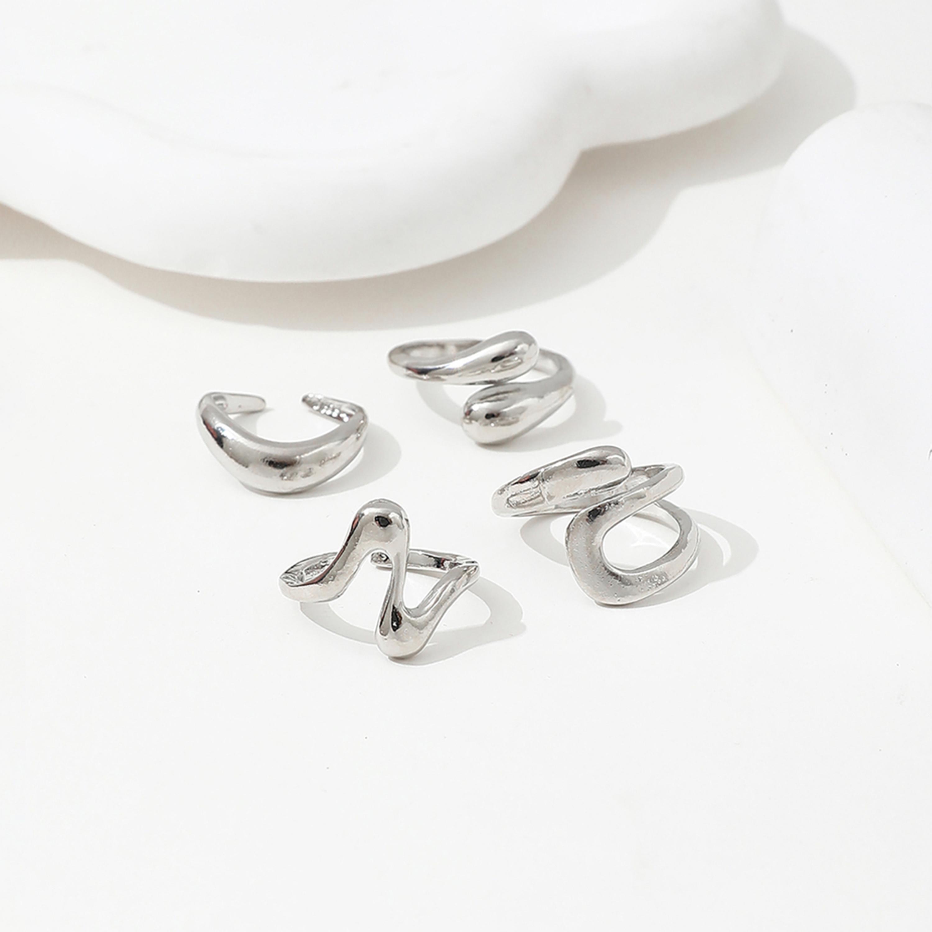 Take Two Women  Set of 4 - Silver Tone Statement Rings-women-watchesandjewellery-jewellery-rings-image-1