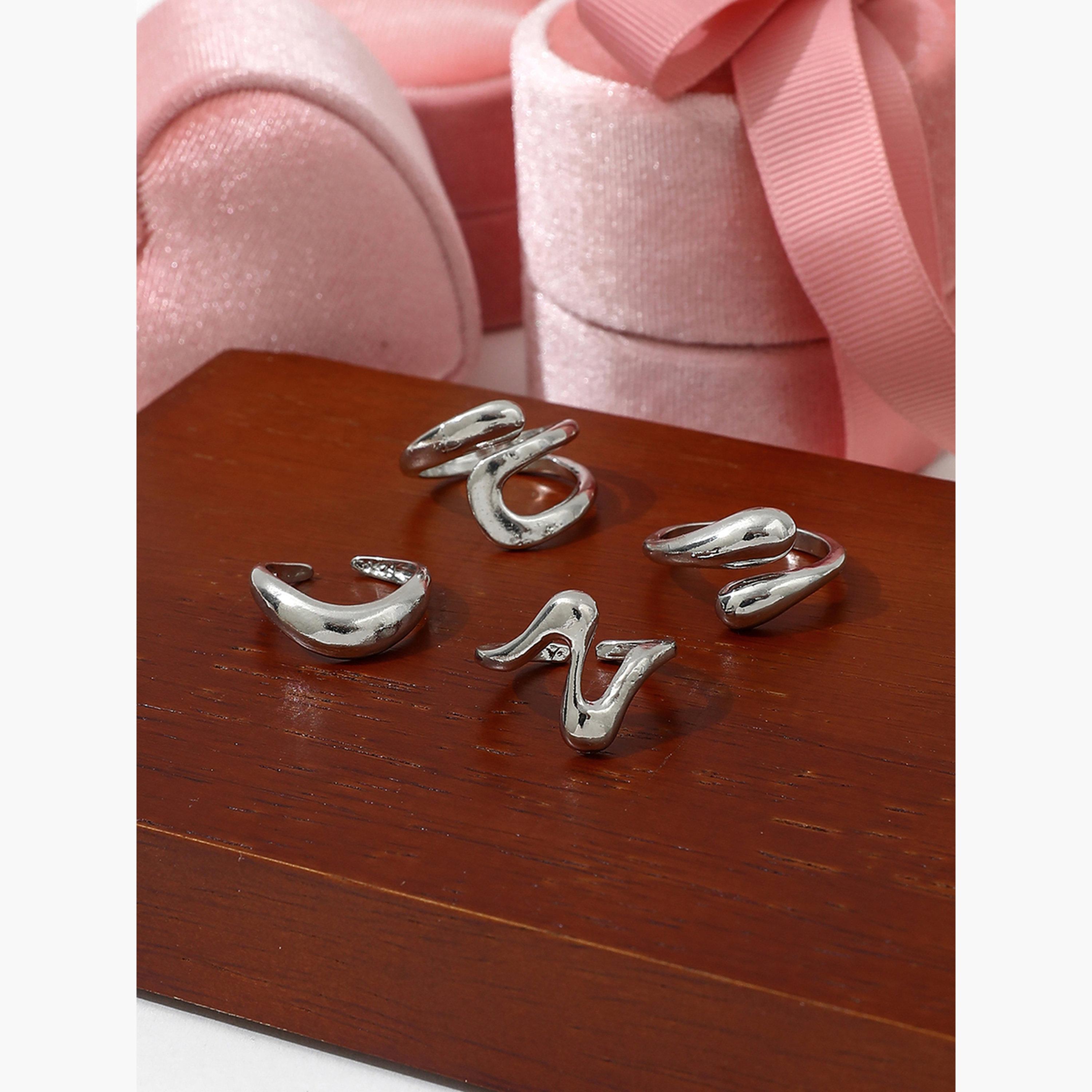 Take Two Women  Set of 4 - Silver Tone Statement Rings-women-watchesandjewellery-jewellery-rings-image-4