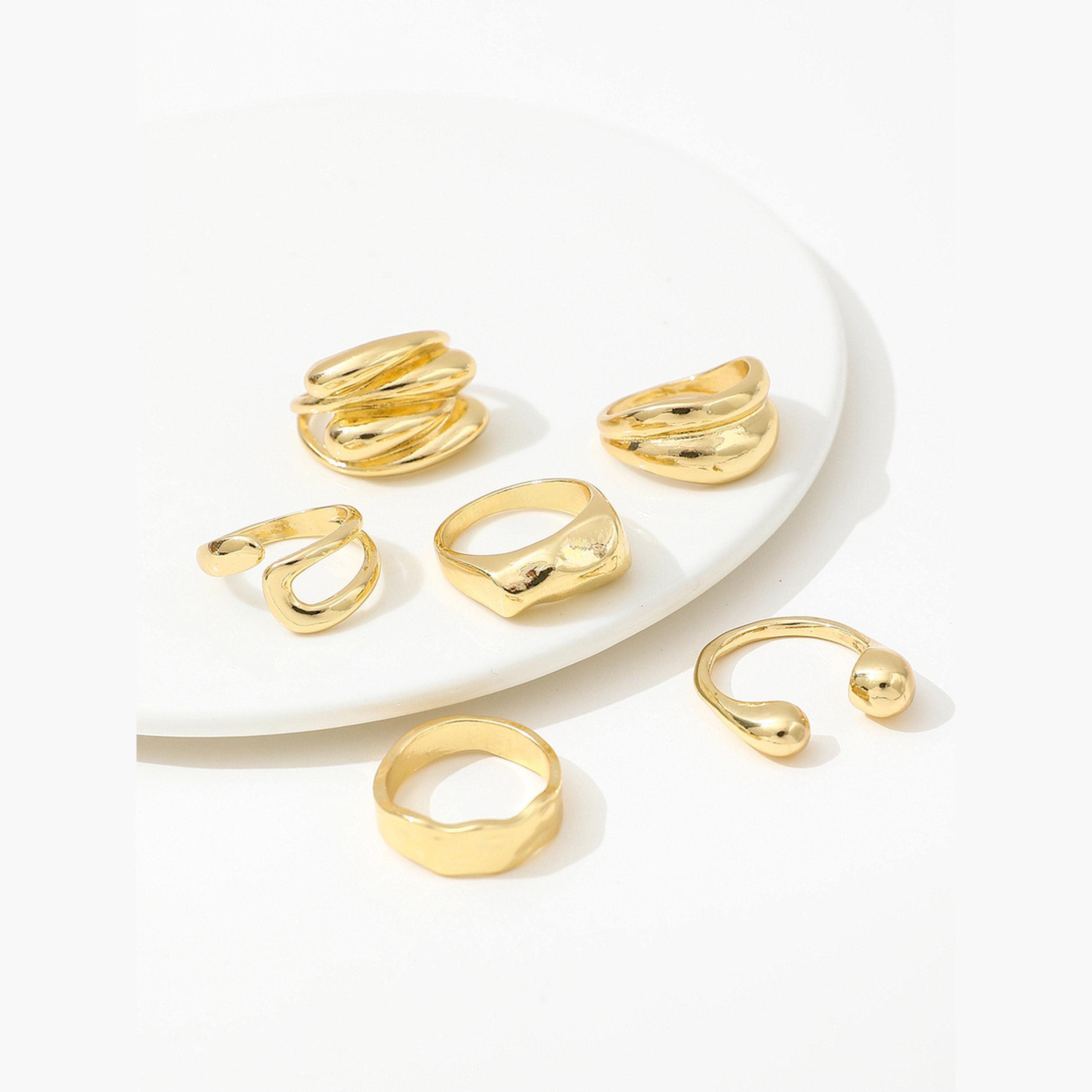 Take Two Women  Set of 6 - Gold Statement Rings-women-watchesandjewellery-jewellery-rings-image-1