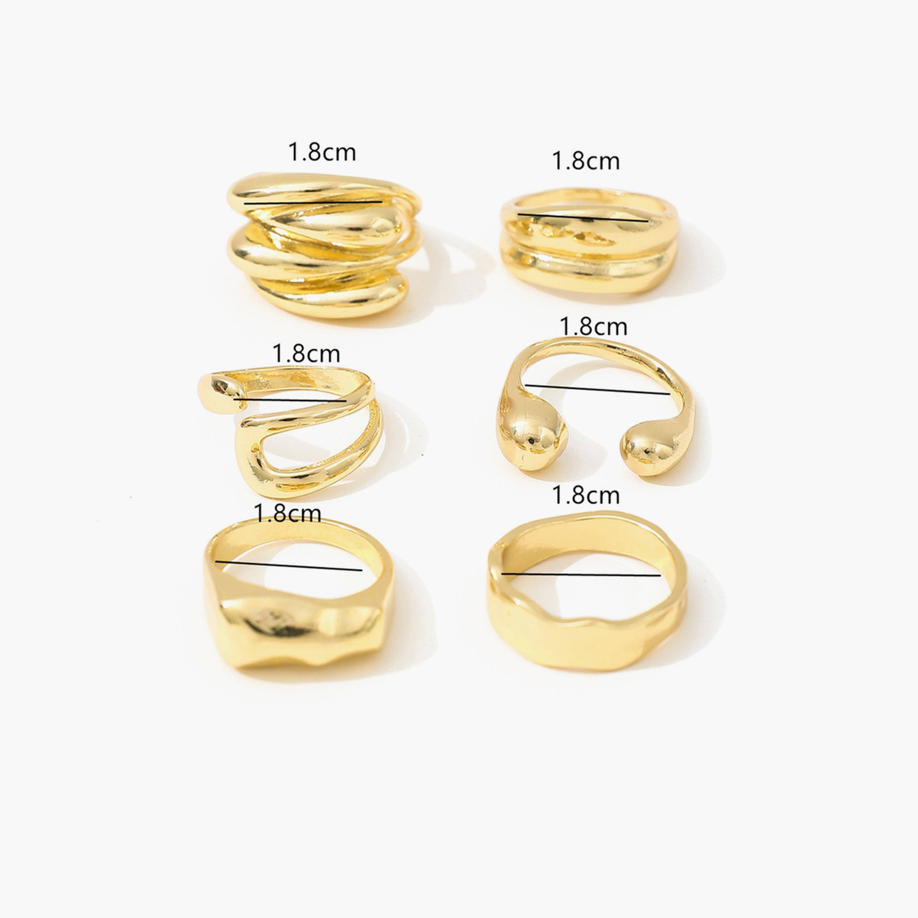 Take Two Women  Set of 6 - Gold Statement Rings-women-watchesandjewellery-jewellery-rings-image-5