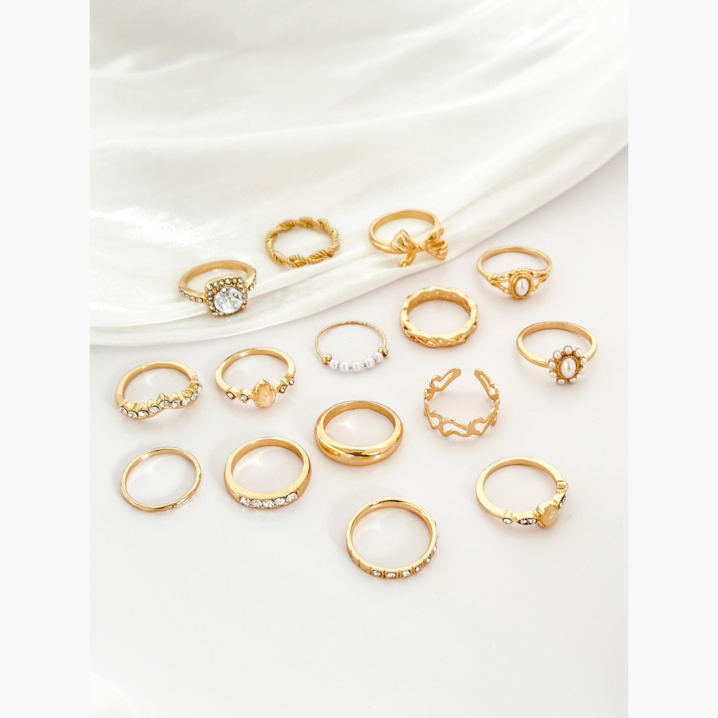Take Two Women  Set of 15 - Embellished Rings-women-watchesandjewellery-jewellery-rings-image-1