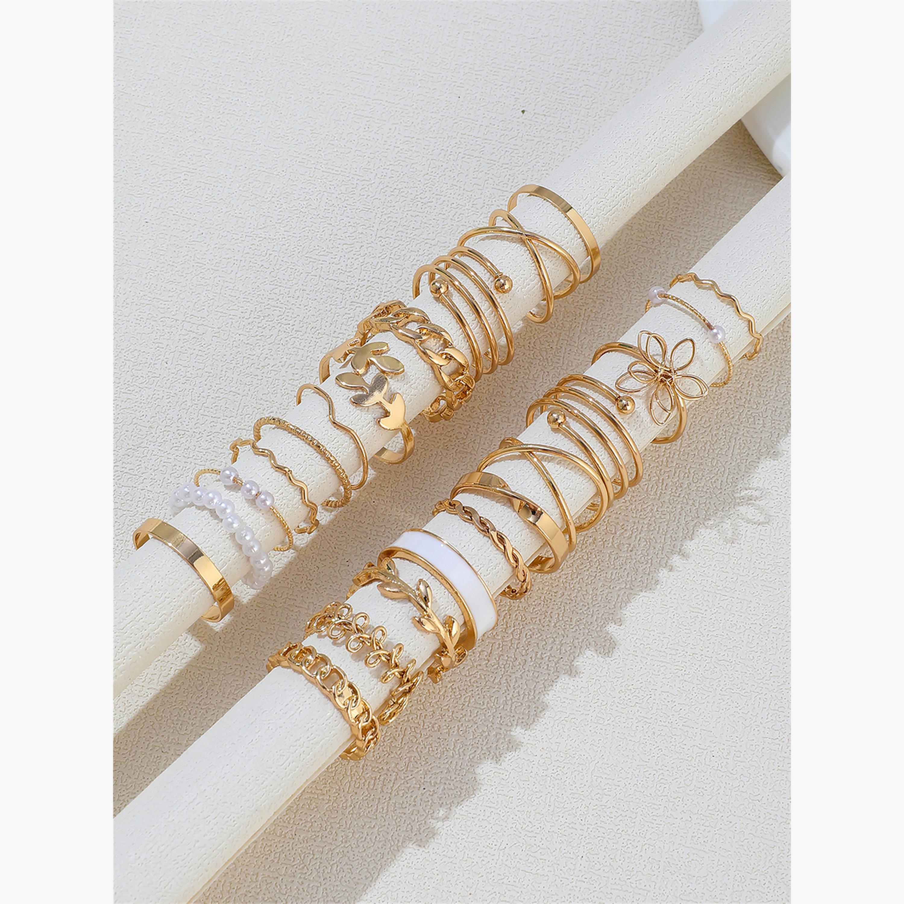 Take Two Women  Set of 22 - Faux Pearl Accent Rings-women-watchesandjewellery-jewellery-rings-image-1