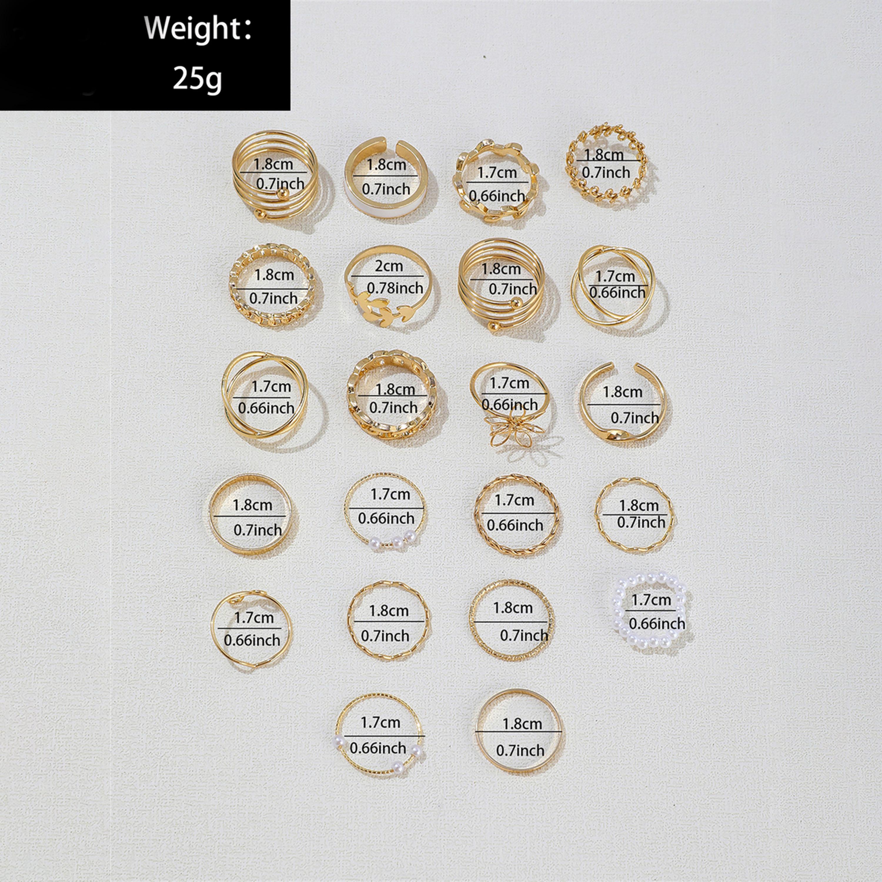 تيك تو - مجموعة من 22 خاتمًا مزينًا باللؤلؤ الصناعي-women-watchesandjewellery-jewellery-rings-image-5