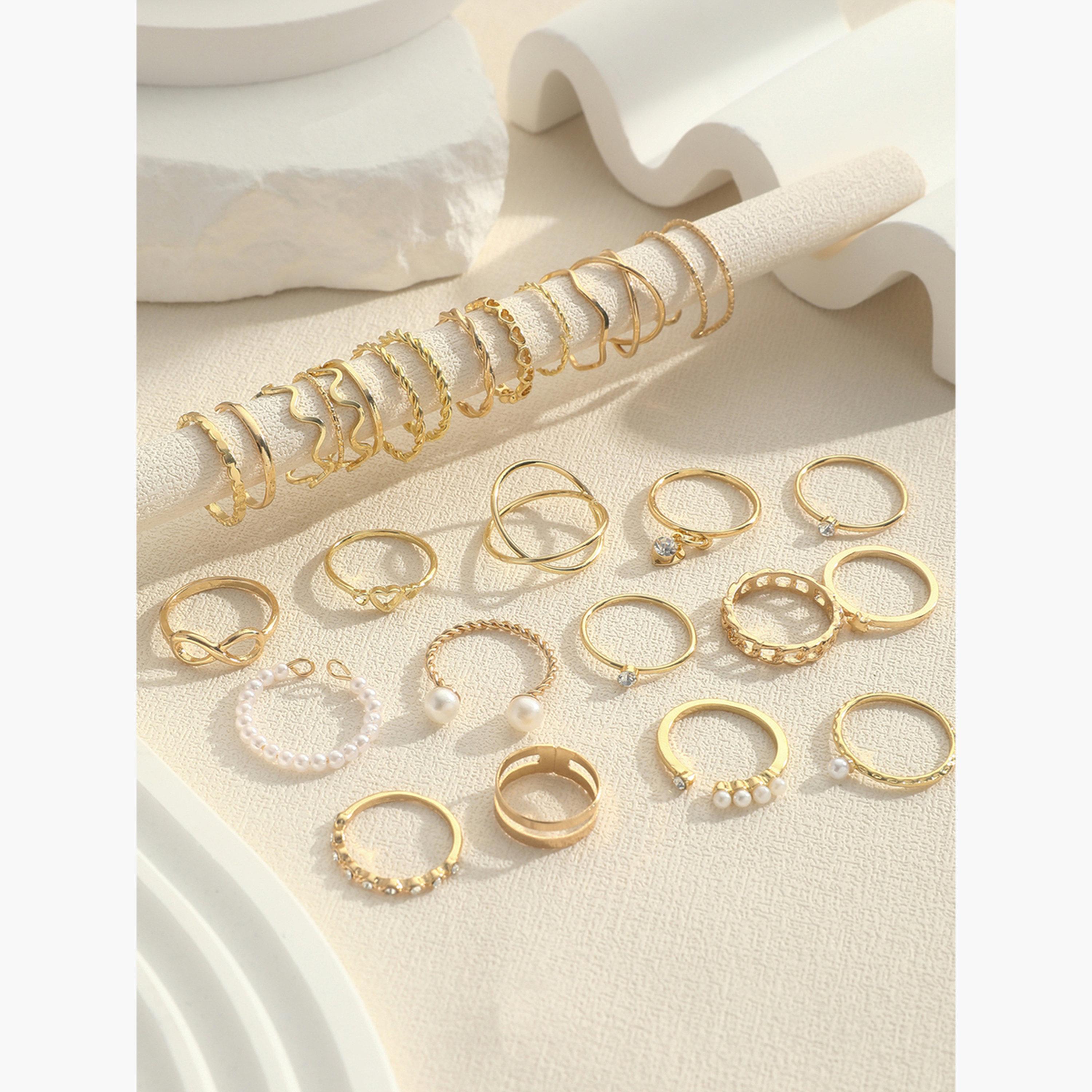 تيك تو - مجموعة من ٢٨ خواتم مزخرفة متنوعة-women-watchesandjewellery-jewellery-rings-image-4
