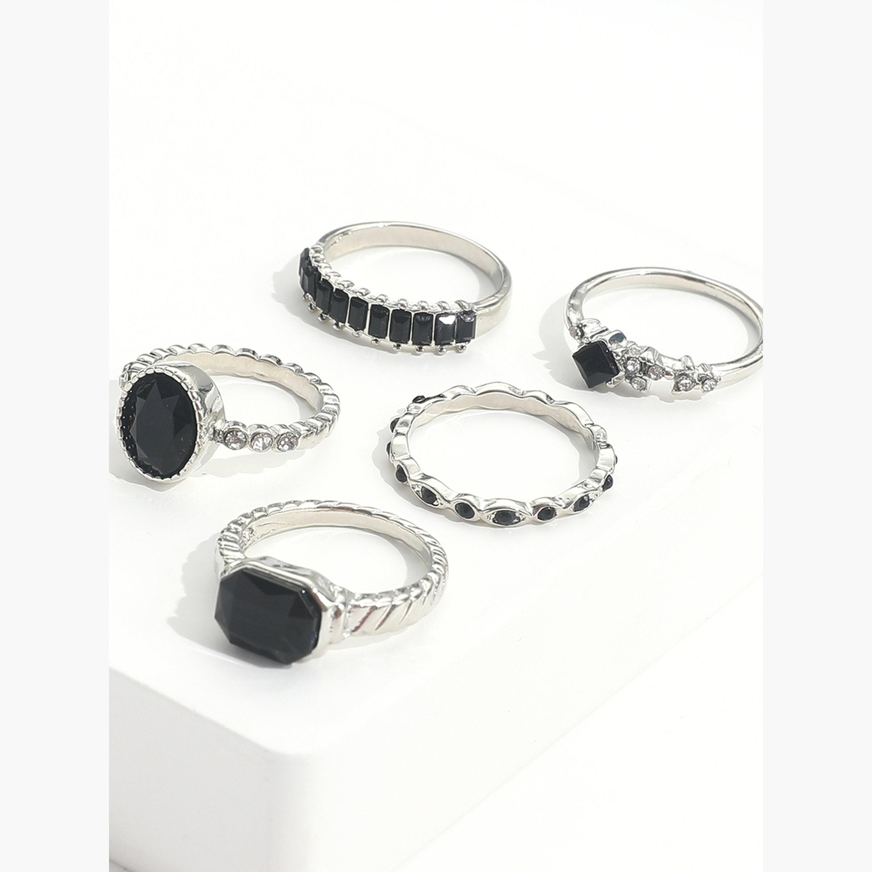 Take Two Women  Set of 5 - Silver Tone Statement Rings-women-watchesandjewellery-jewellery-rings-image-4