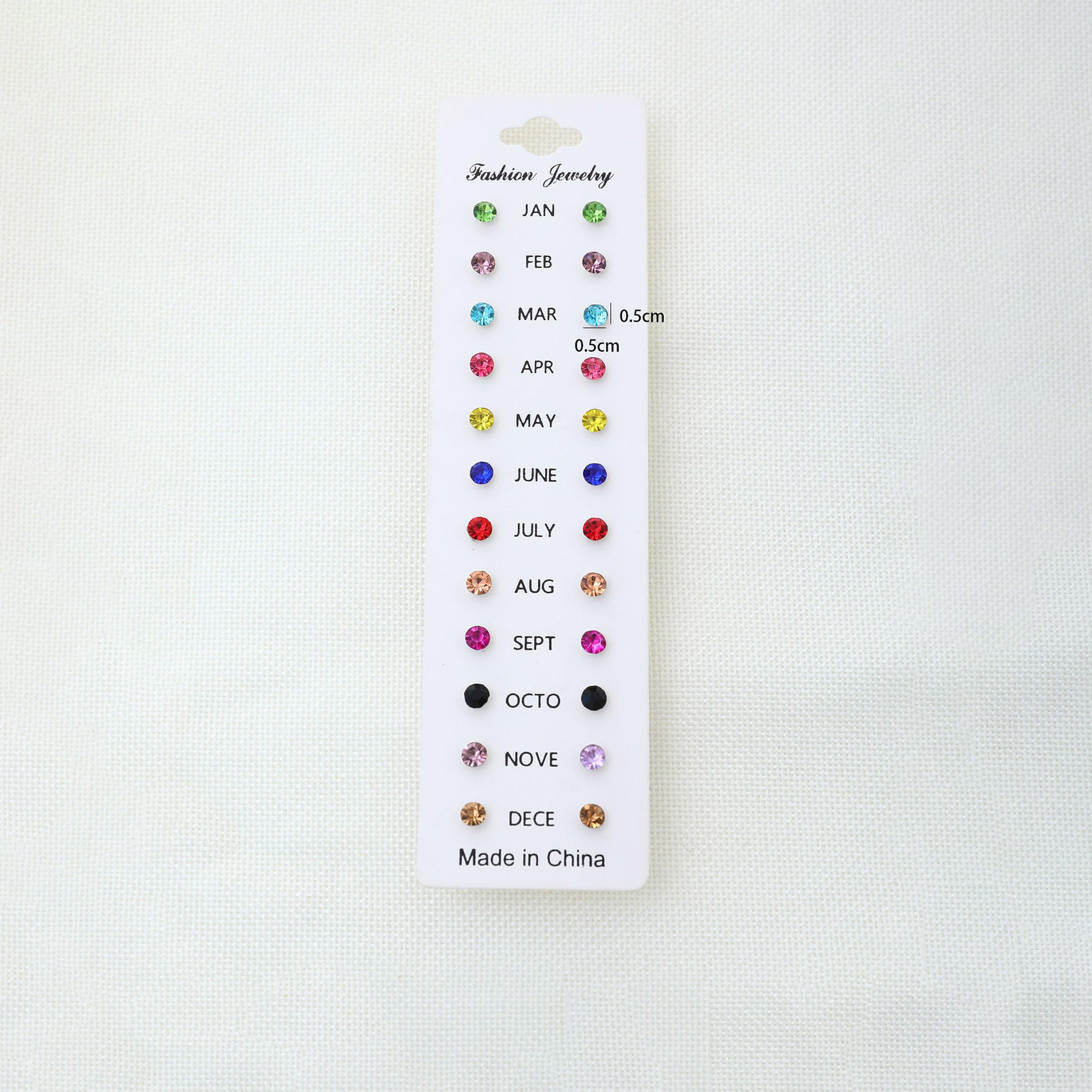Take Two Women  Set of 12 - Birthstone Stud Earrings-women-watchesandjewellery-jewellery-earrings-image-1