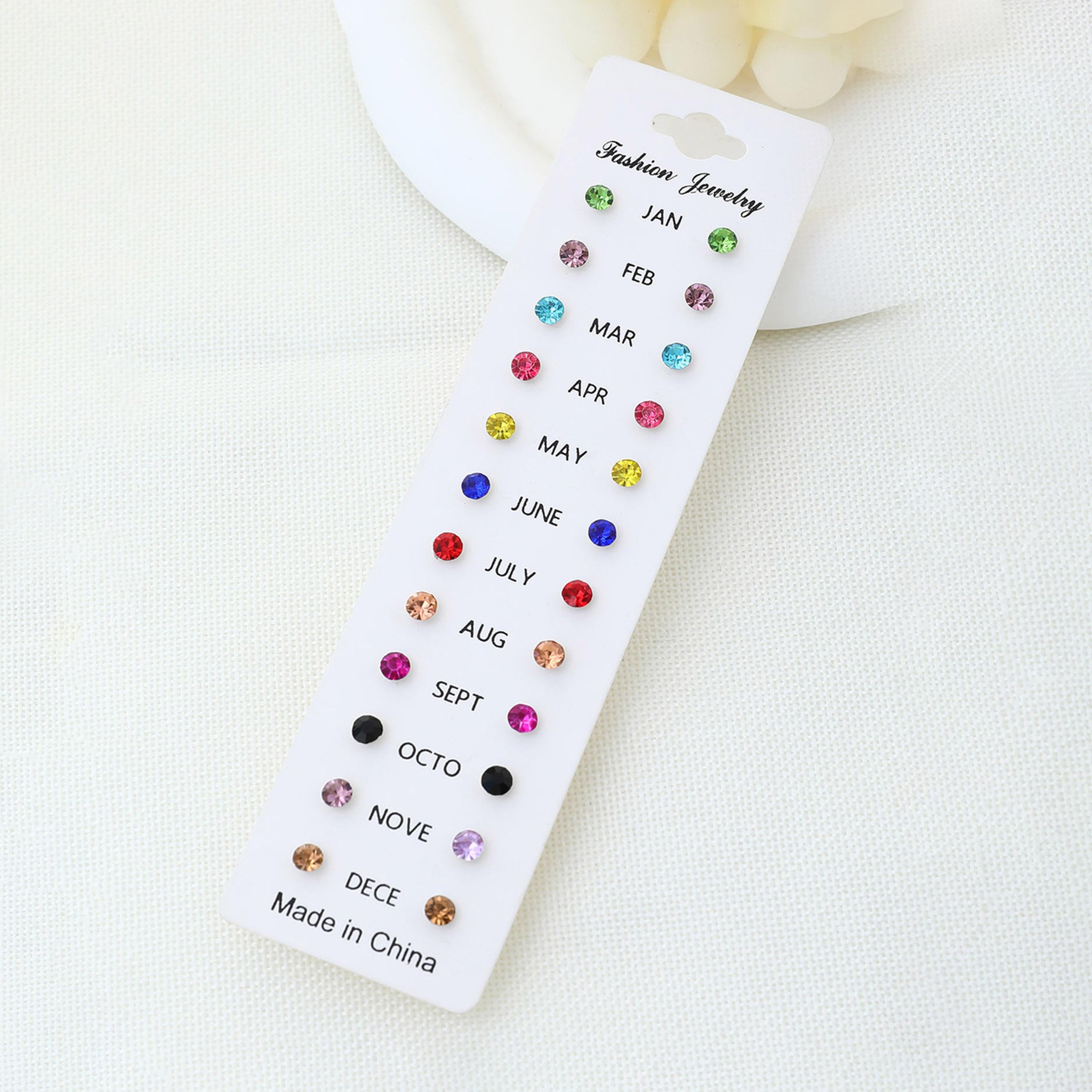 Take Two Women  Set of 12 - Birthstone Stud Earrings-women-watchesandjewellery-jewellery-earrings-image-2