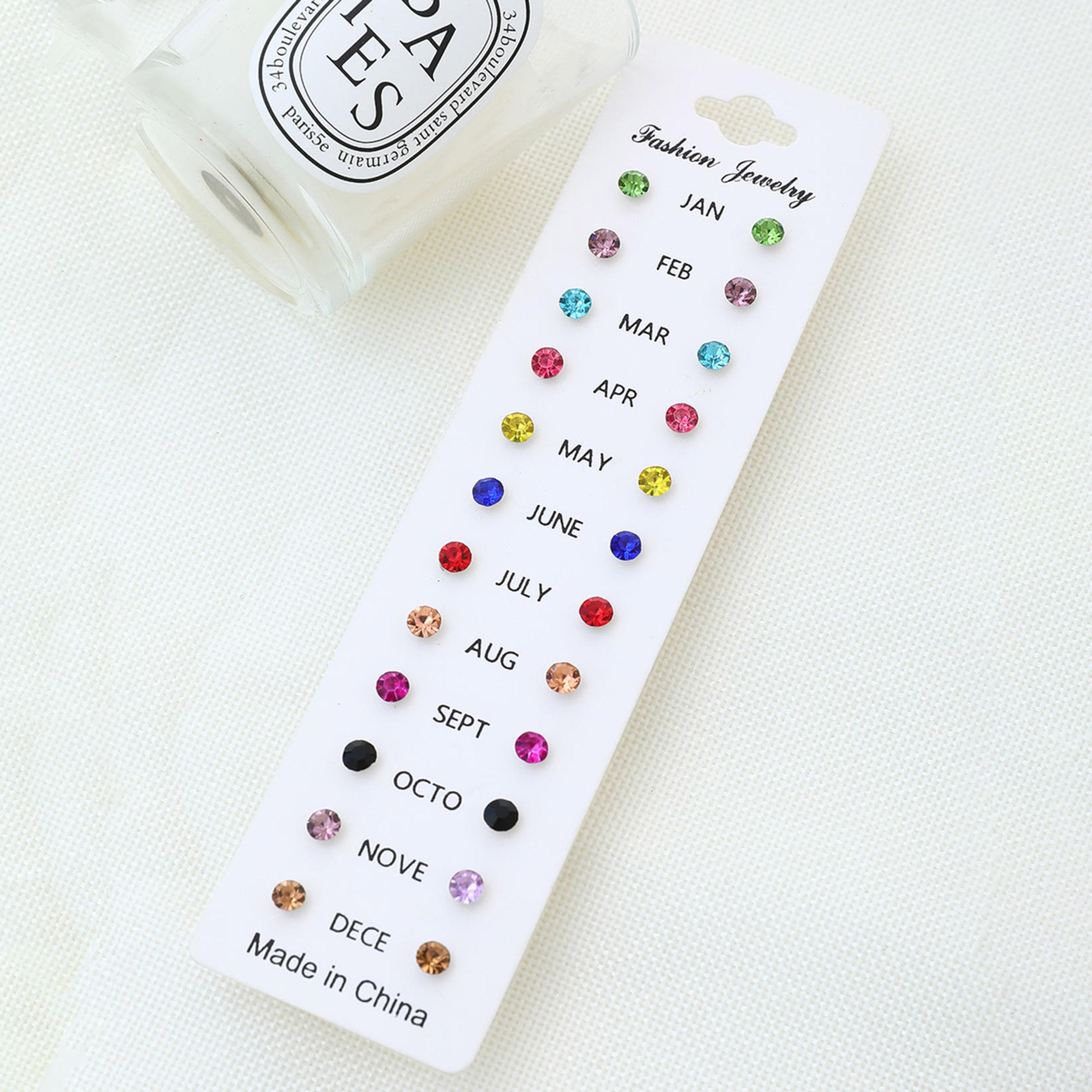 Take Two Women  Set of 12 - Birthstone Stud Earrings-women-watchesandjewellery-jewellery-earrings-image-4