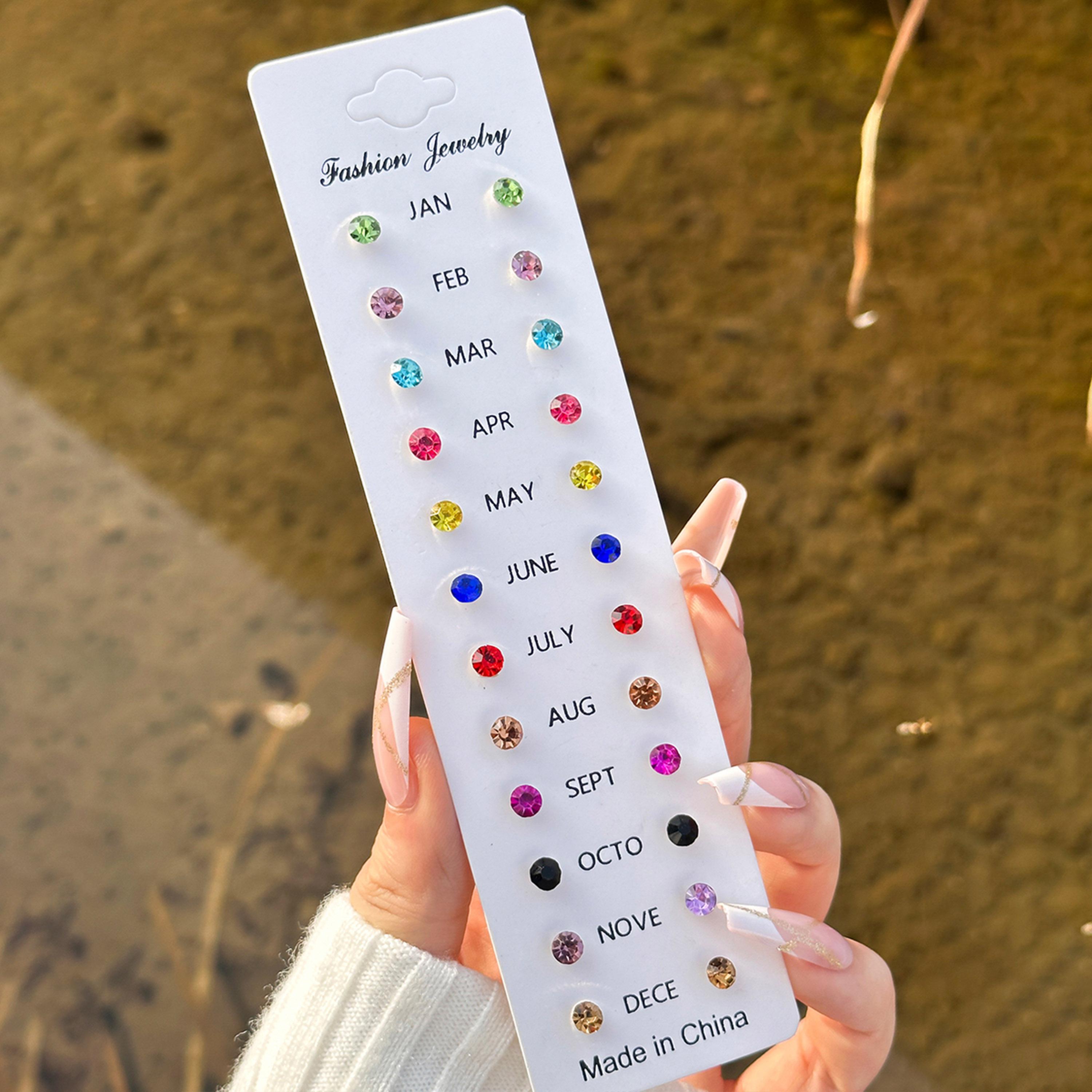 Take Two Women  Set of 12 - Birthstone Stud Earrings-women-watchesandjewellery-jewellery-earrings-image-5