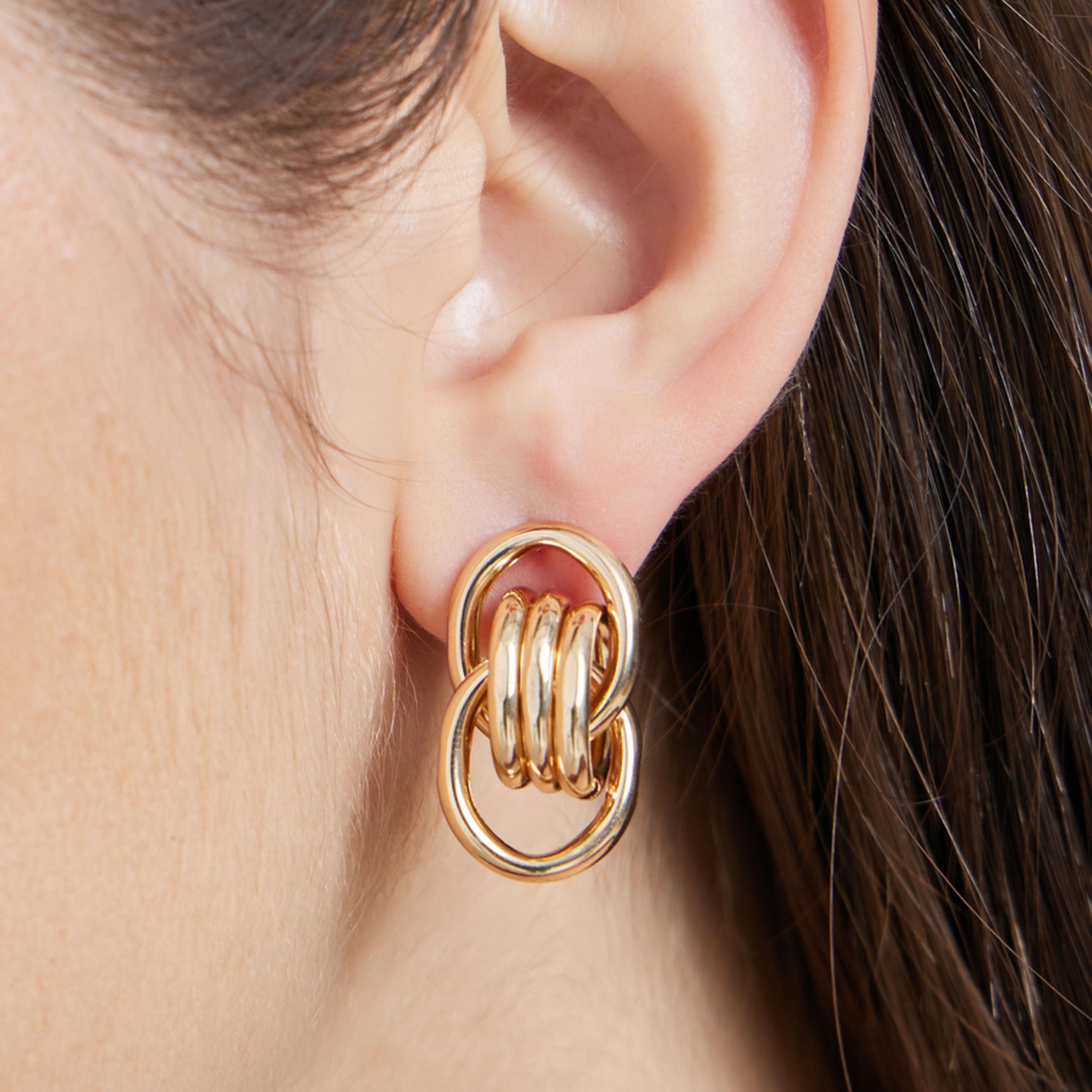 Styli Gold Link Dangle Earrings-women-watchesandjewellery-jewellery-earrings-image-2