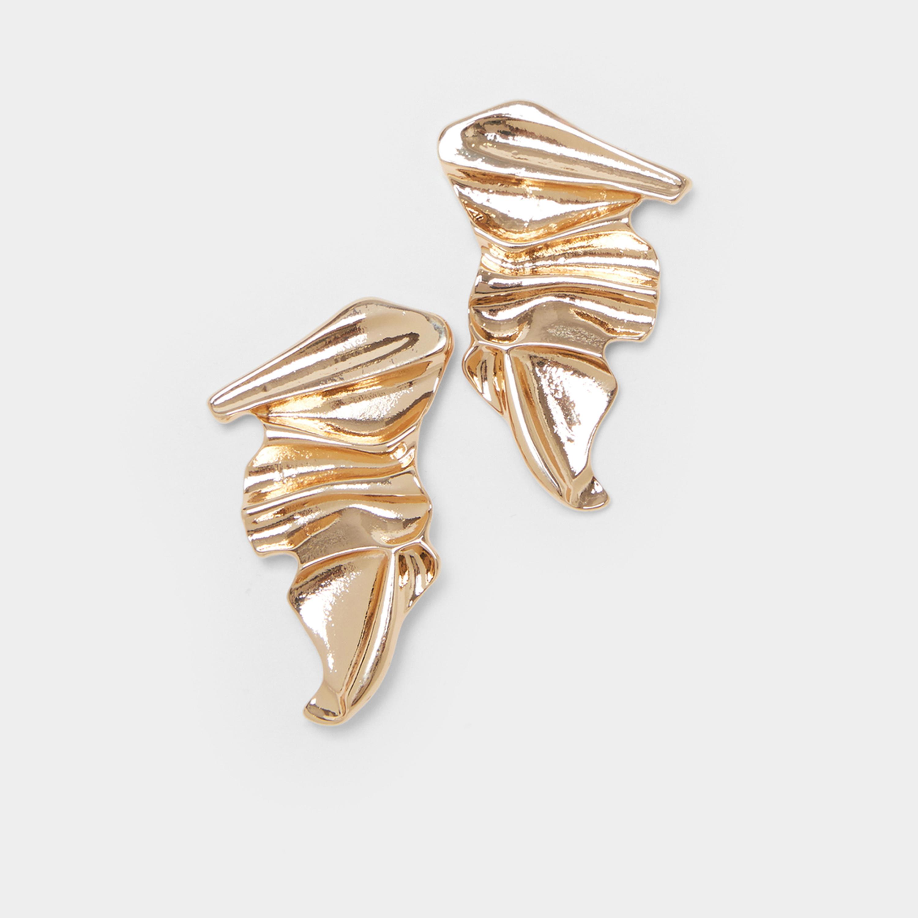 Styli Gold Tone Textured Earrings-women-watchesandjewellery-jewellery-earrings-image-1