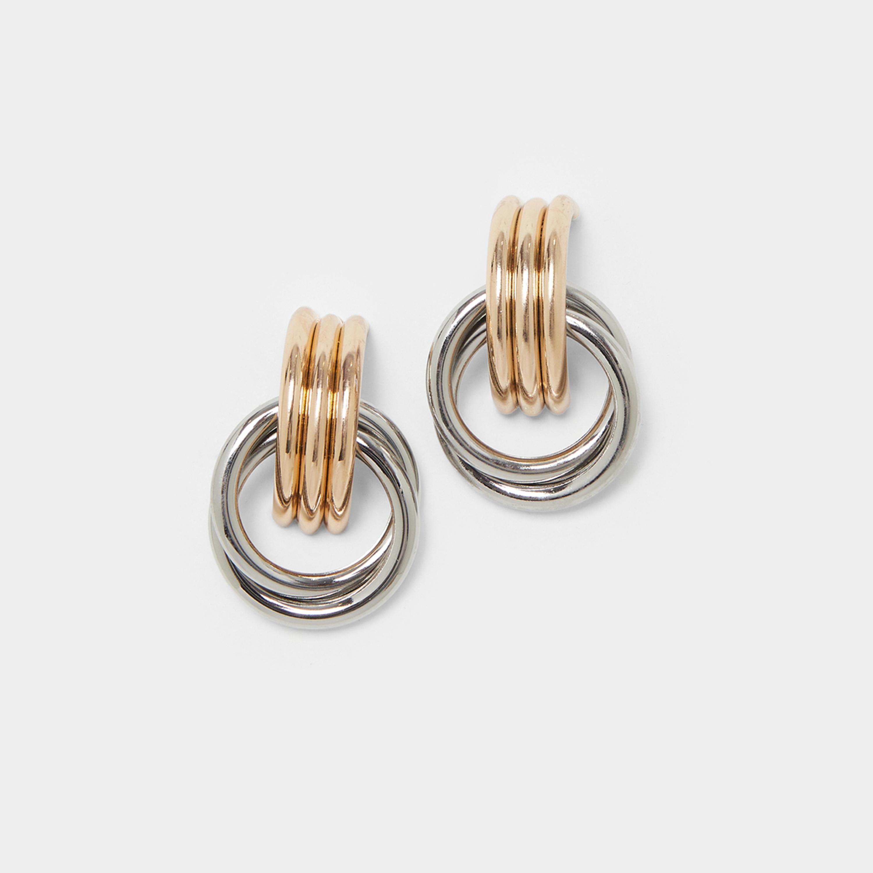Styli Two-Tone Hoop Earrings-women-watchesandjewellery-jewellery-earrings-image-1