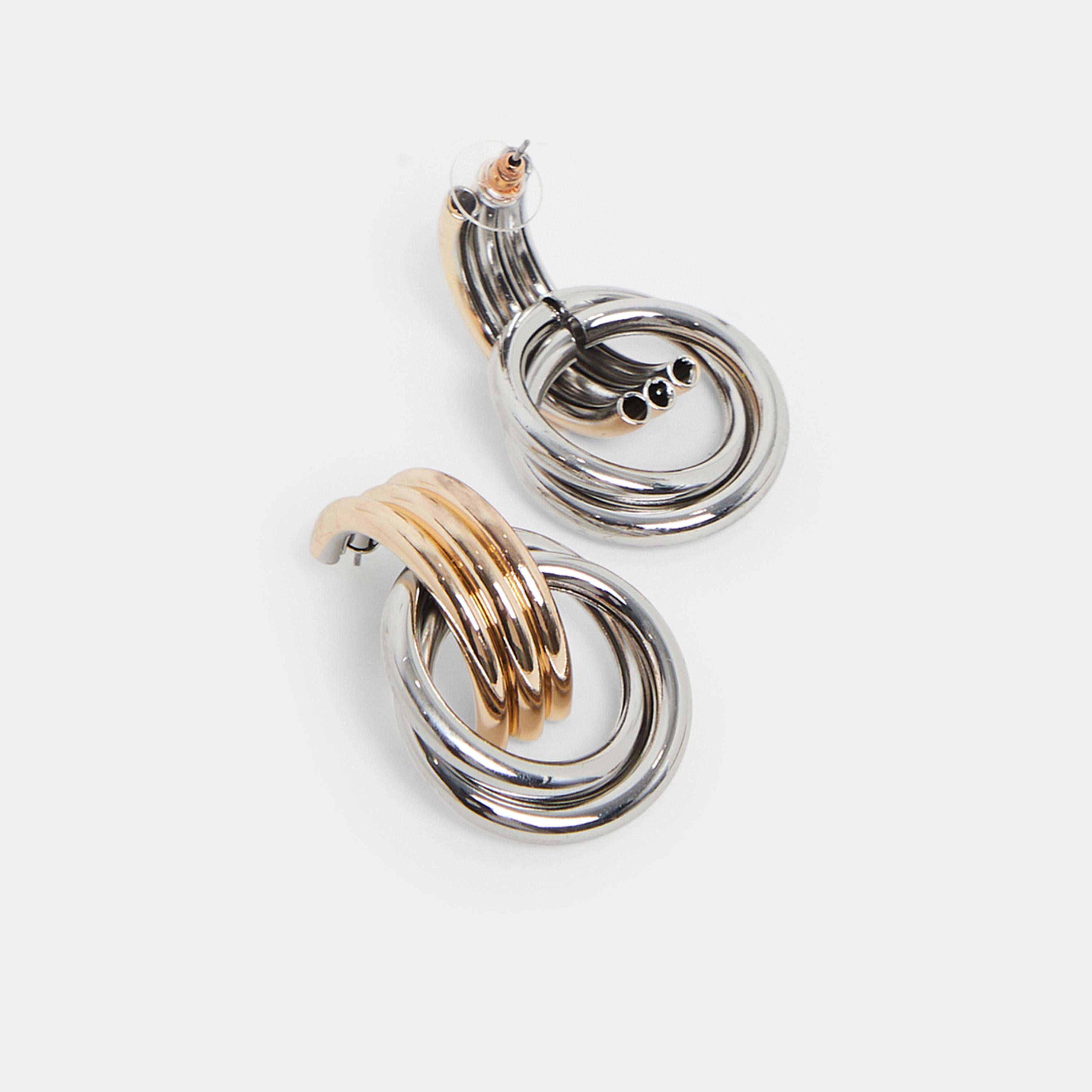 Styli Two-Tone Hoop Earrings-women-watchesandjewellery-jewellery-earrings-image-3