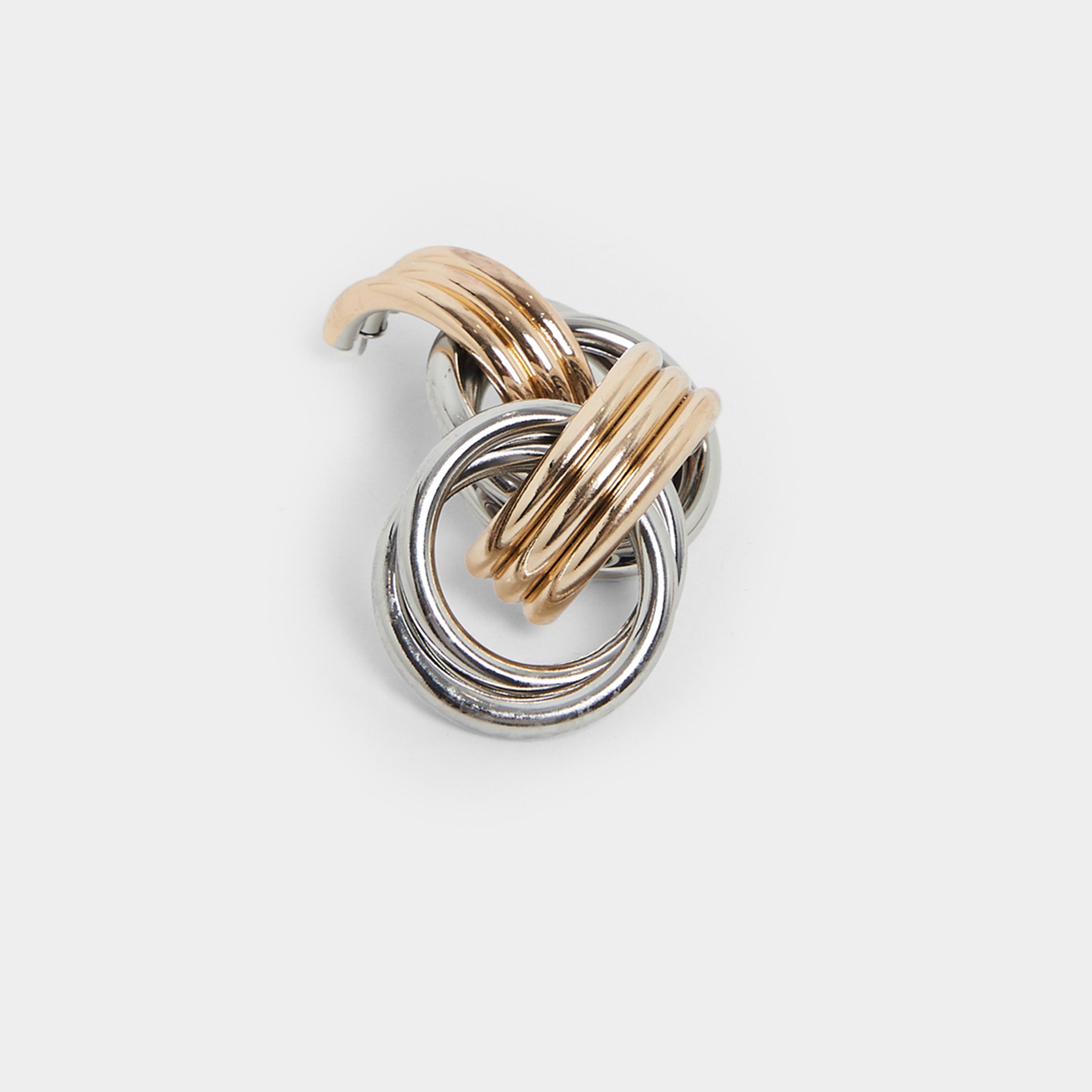 Styli Two-Tone Hoop Earrings-women-watchesandjewellery-jewellery-earrings-image-4